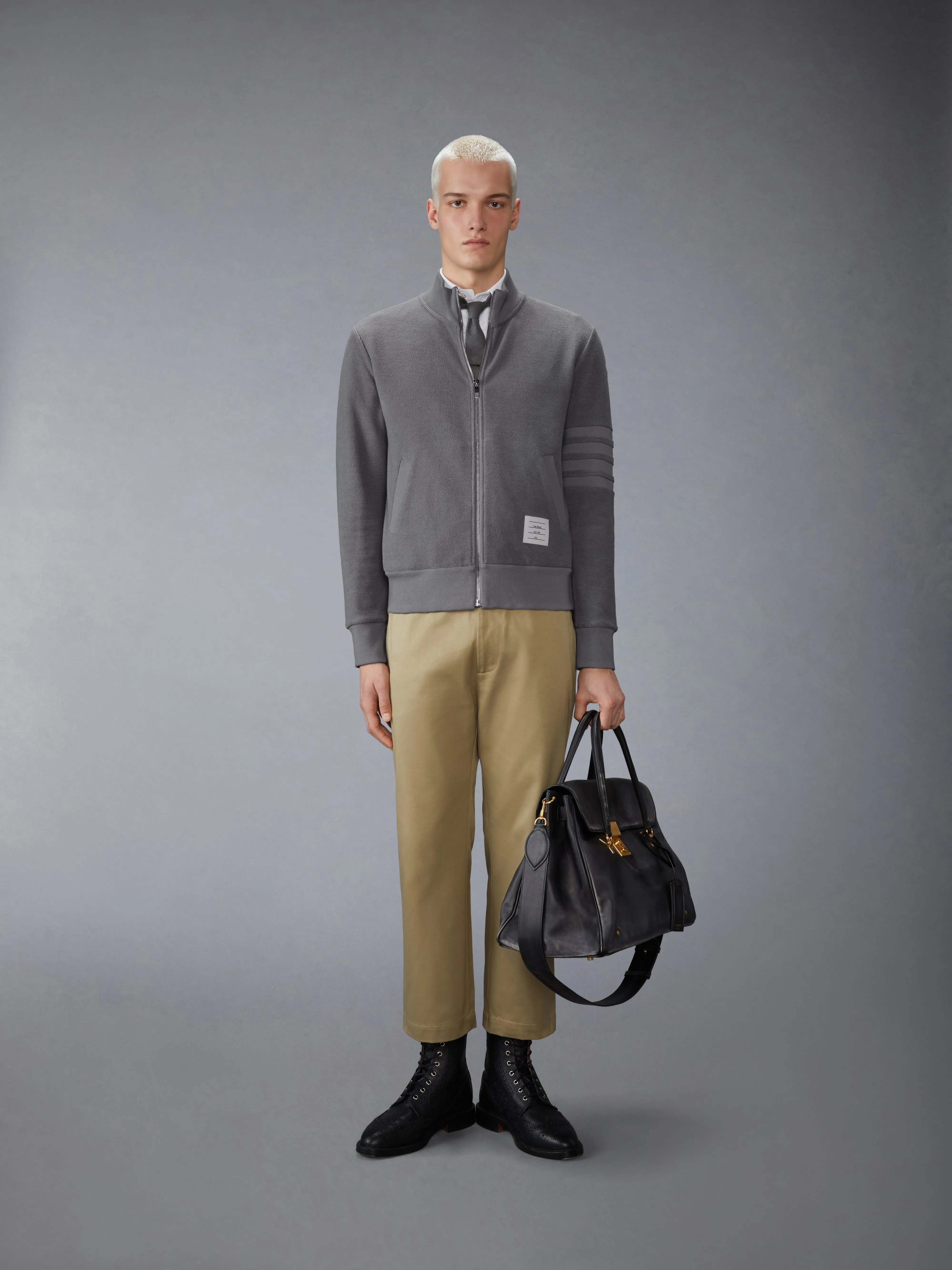 LOOPBACK 4-BAR JACKET sold by Thom Browne product image thumbnail 3