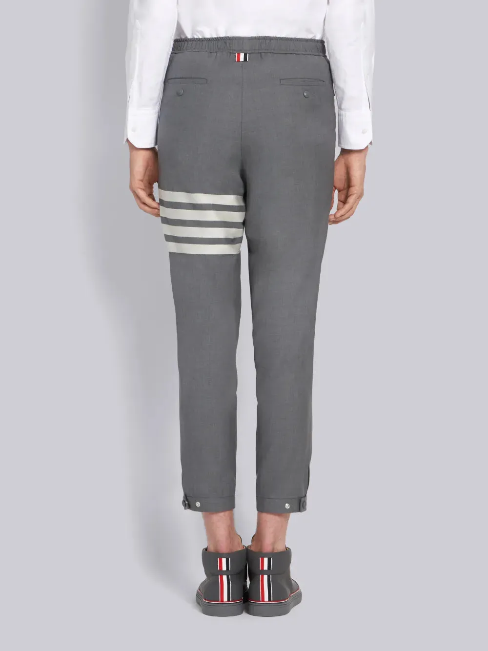 PLAIN WEAVE 4-BAR SWEATPANTS sold by Thom Browne product image thumbnail 3