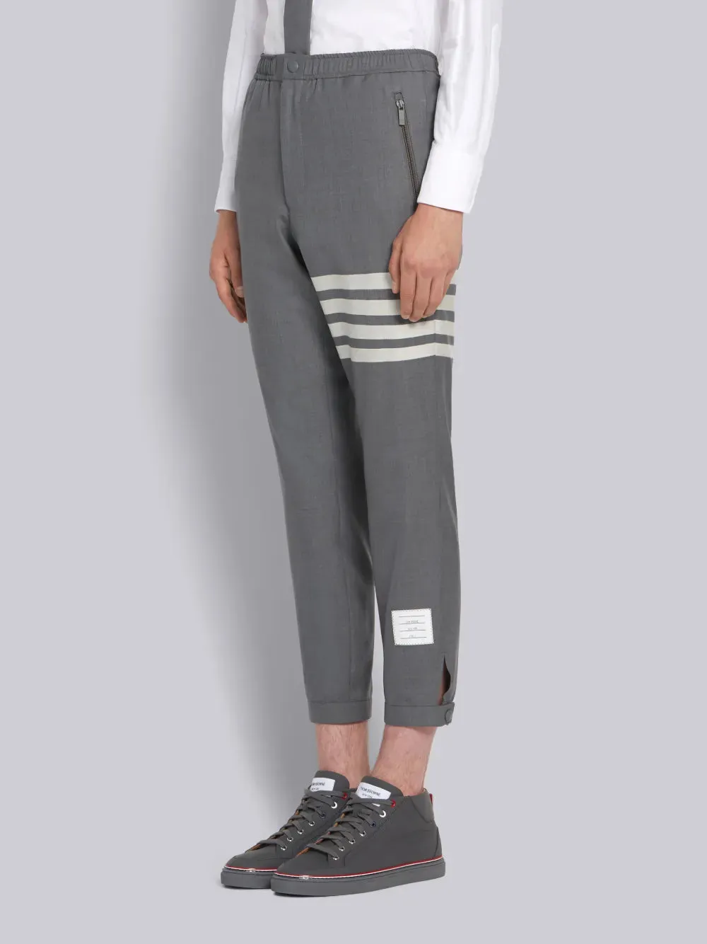 PLAIN WEAVE 4-BAR SWEATPANTS sold by Thom Browne product image thumbnail 2