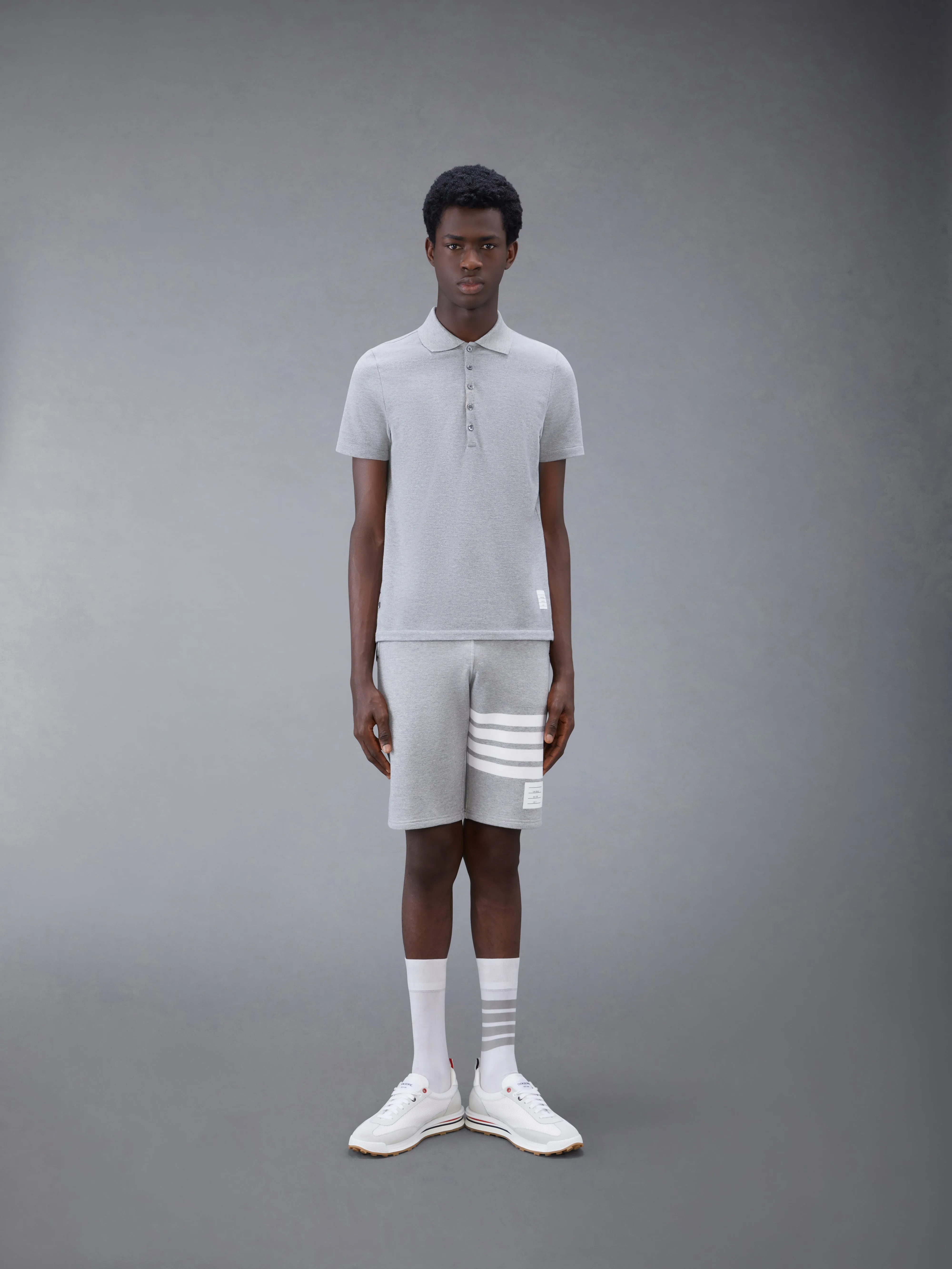 PIQUE RWB STRIPE RELAXED POLO sold by Thom Browne product image thumbnail 3