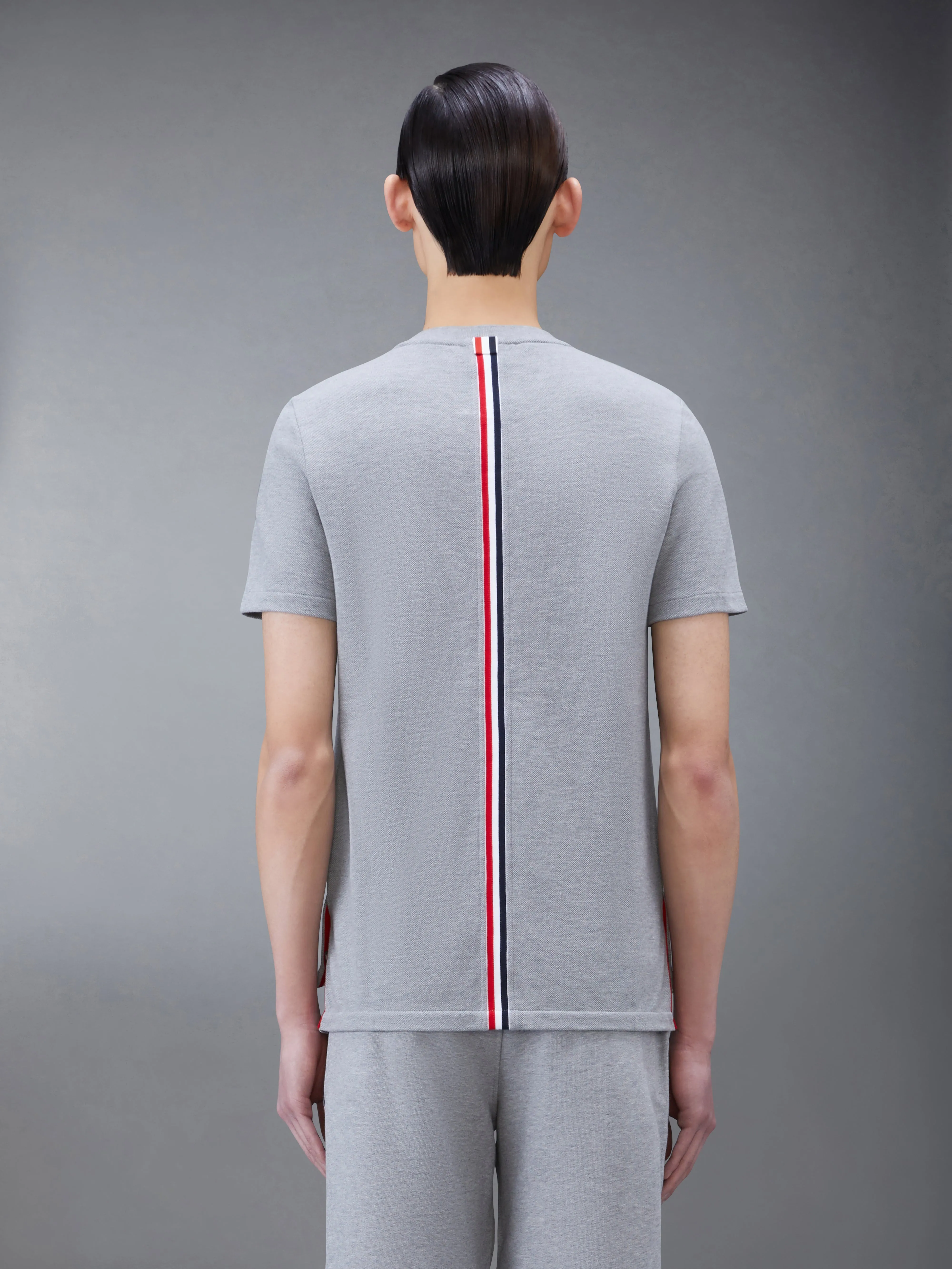 PIQUE RWB STRIPE RELAXED TEE sold by Thom Browne product image thumbnail 2