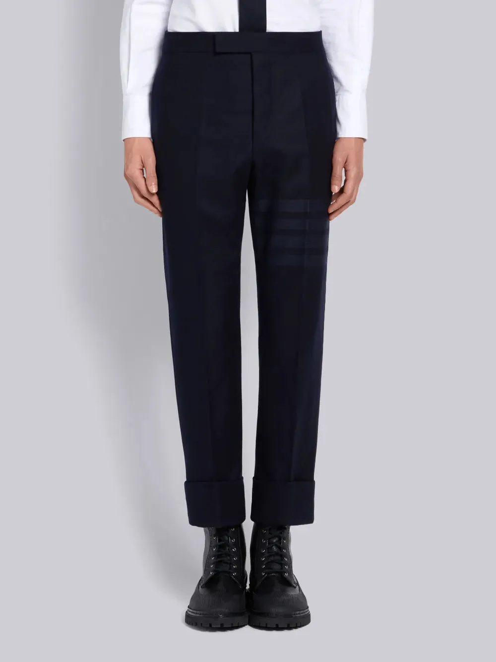 FLANNEL 4-BAR CLASSIC TROUSERS sold by Thom Browne