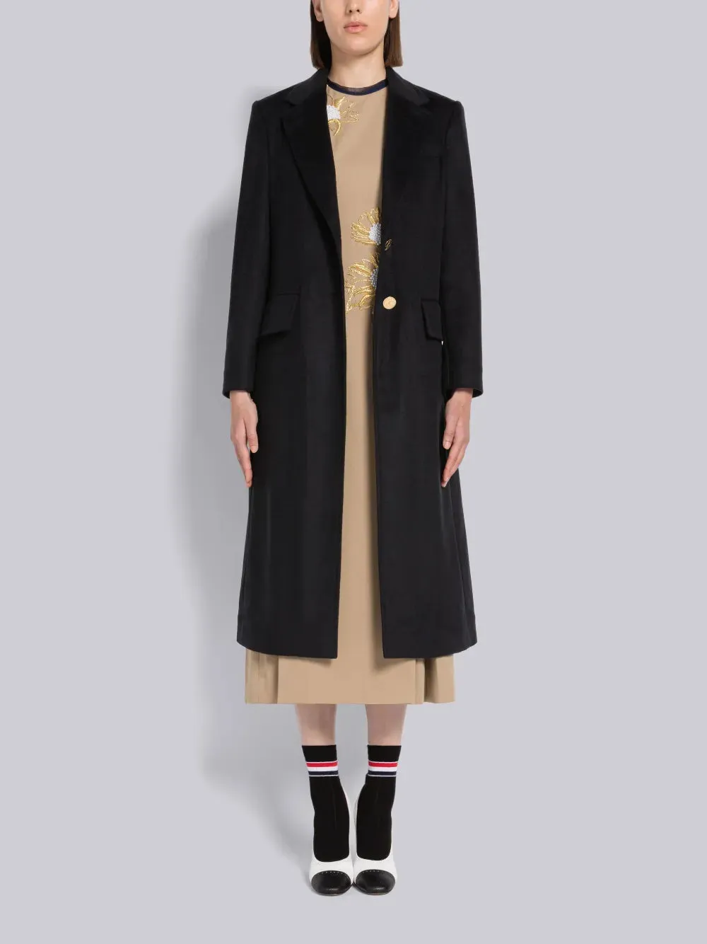ZIBELINE COAT WEIGHT CASHMERE WIDE LAPEL OVERCOAT sold by Thom Browne product image thumbnail 4