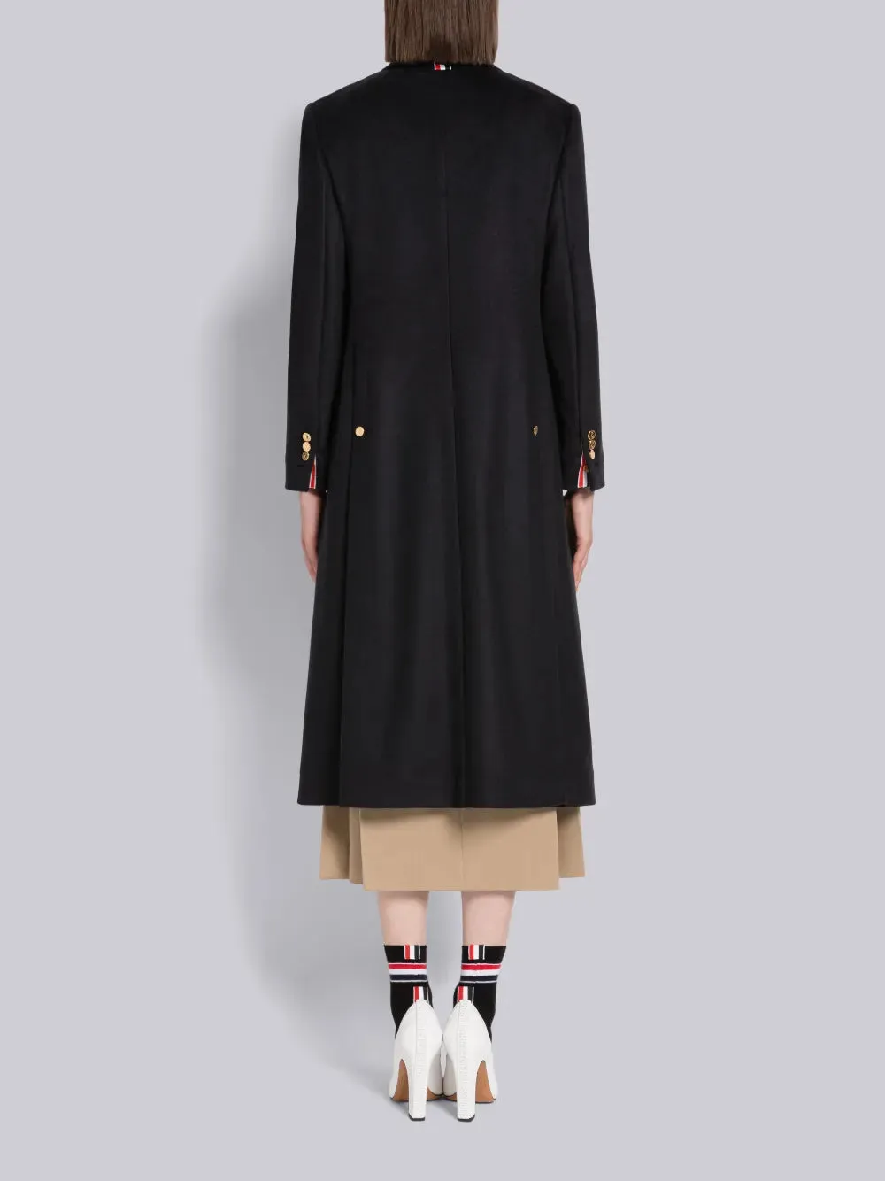 ZIBELINE COAT WEIGHT CASHMERE WIDE LAPEL OVERCOAT sold by Thom Browne product image thumbnail 3