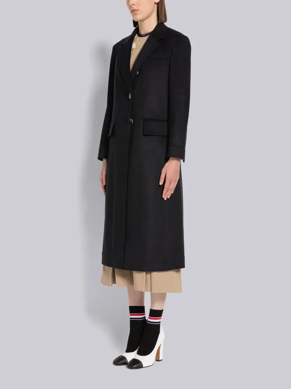 ZIBELINE COAT WEIGHT CASHMERE WIDE LAPEL OVERCOAT sold by Thom Browne product image thumbnail 2