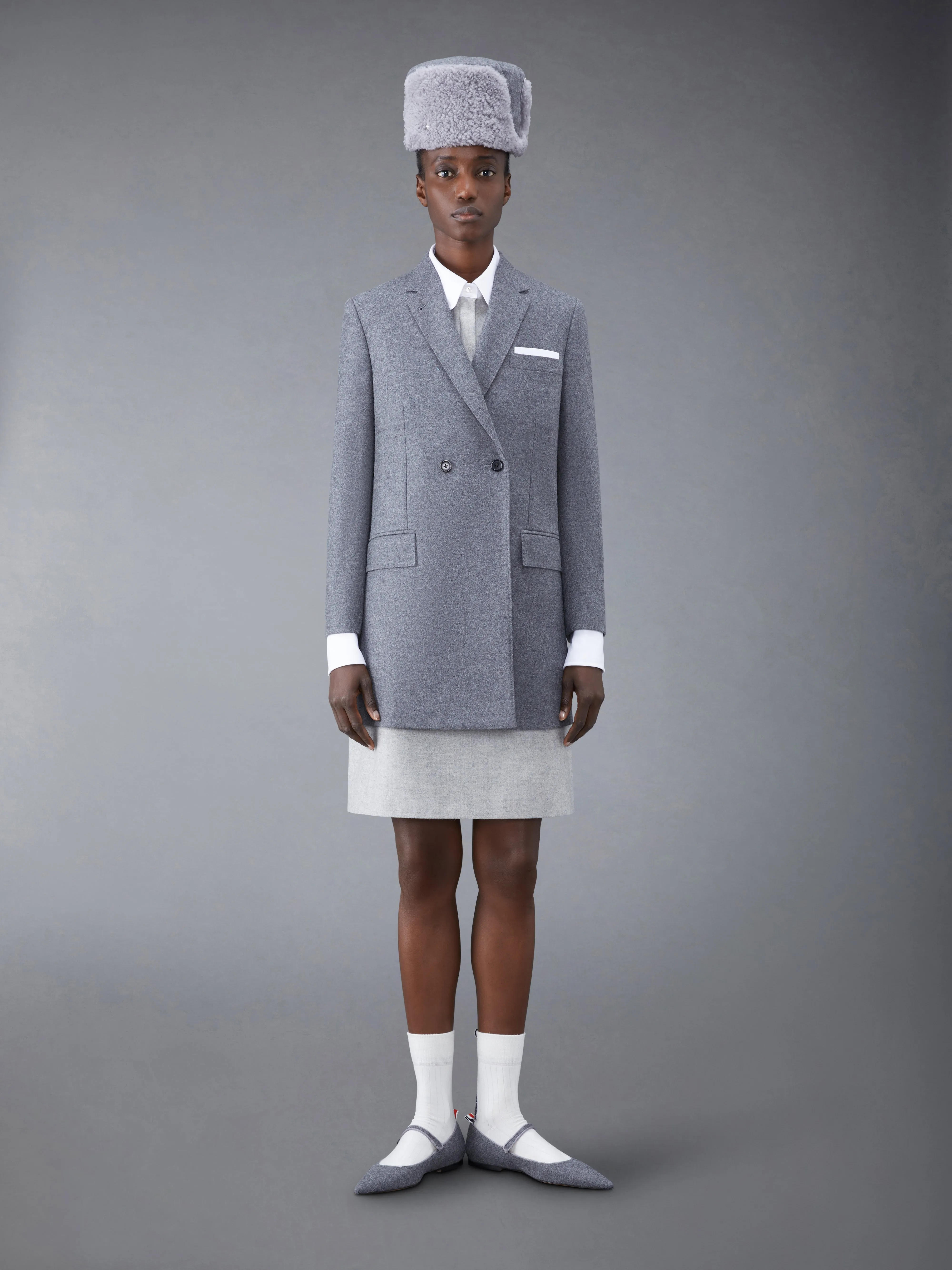 Wool Flannel Elongated Double Breasted Sport Coat sold by Thom Browne product image thumbnail 3