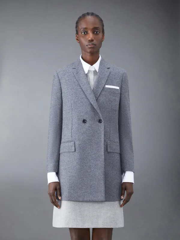 Wool Flannel Elongated Double Breasted Sport Coat made by Thom Browne