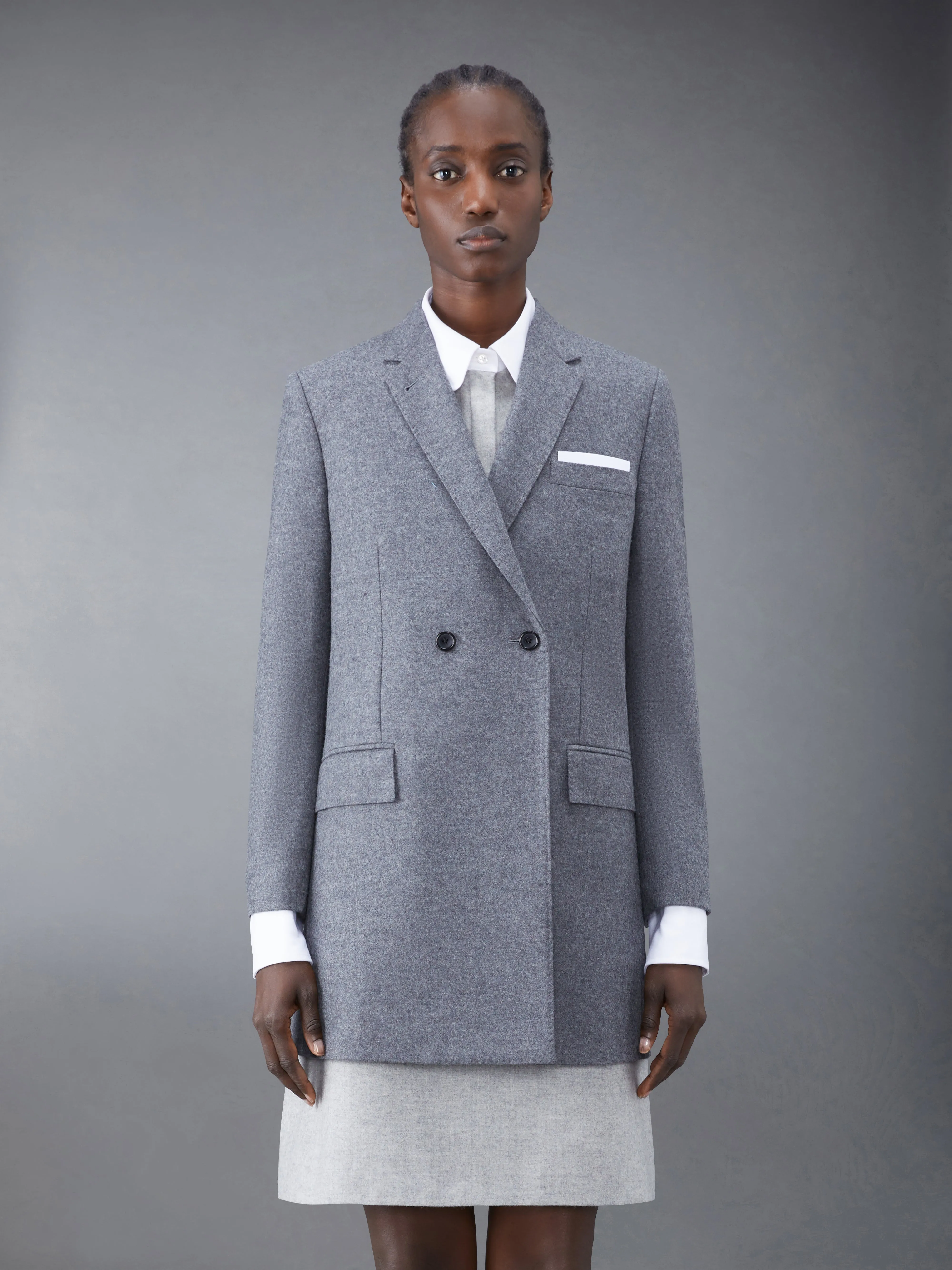 Wool Flannel Elongated Double Breasted Sport Coat sold by Thom Browne