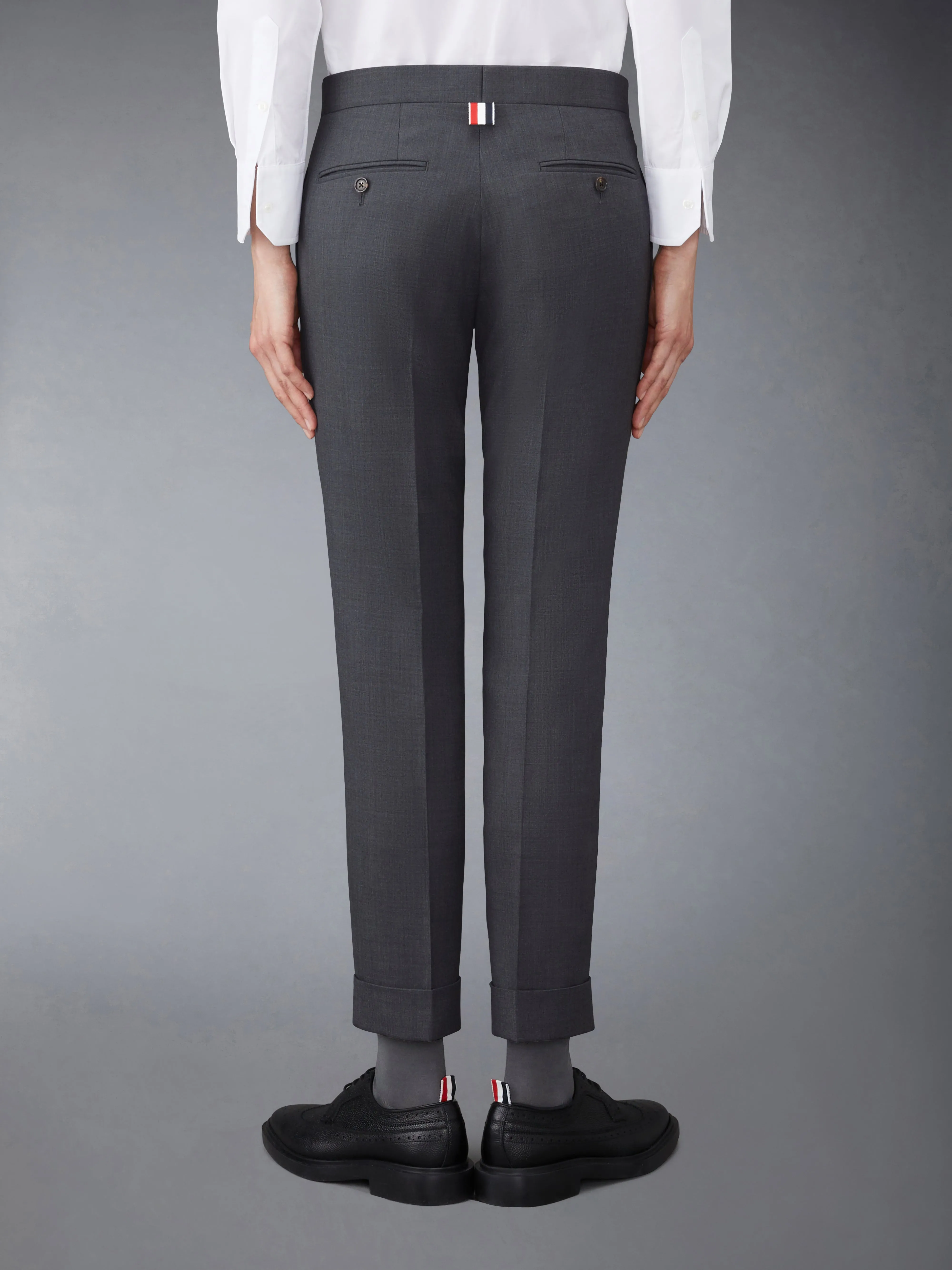 SUPER 120’S TWILL LOW RISE SKINNY TROUSER sold by Thom Browne product image thumbnail 2