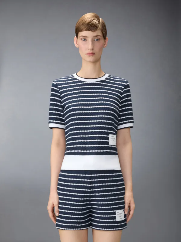 STRIPED HONEYCOMB RIB TEE made by Thom Browne