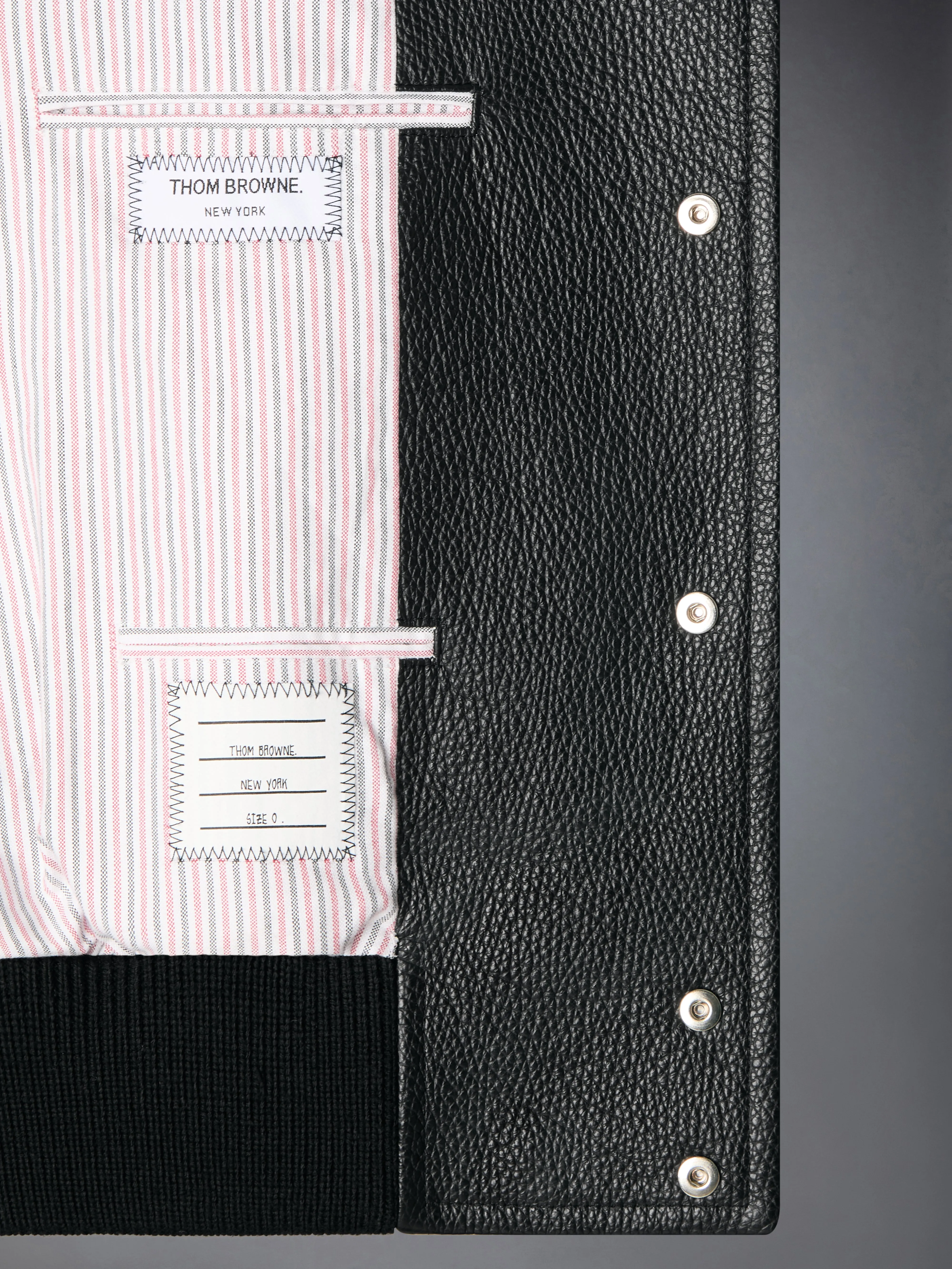 RAGLAN SLEEVE OVERSIZED LEATHER BLOUSON sold by Thom Browne product image thumbnail 5