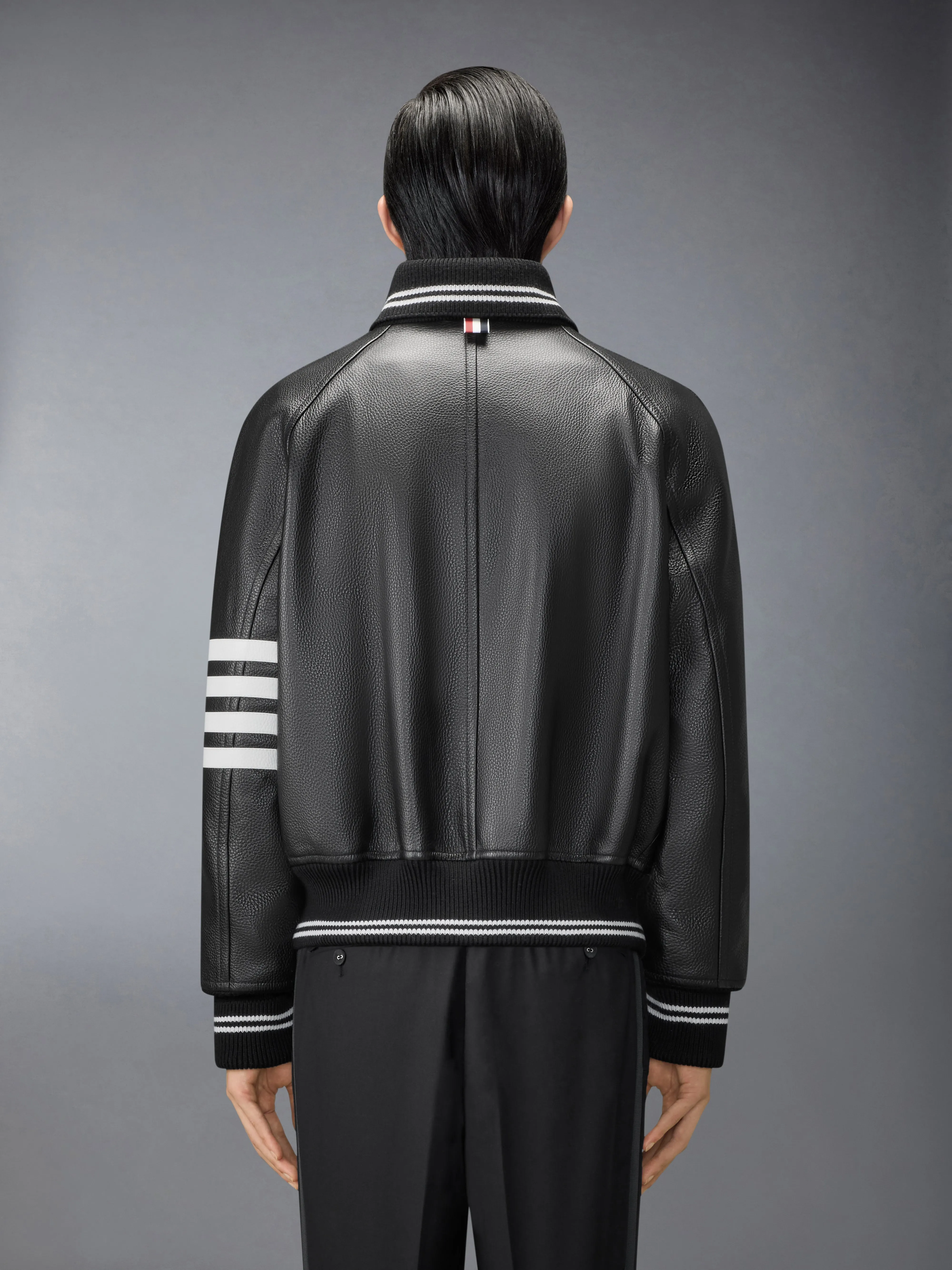 RAGLAN SLEEVE OVERSIZED LEATHER BLOUSON sold by Thom Browne product image thumbnail 2