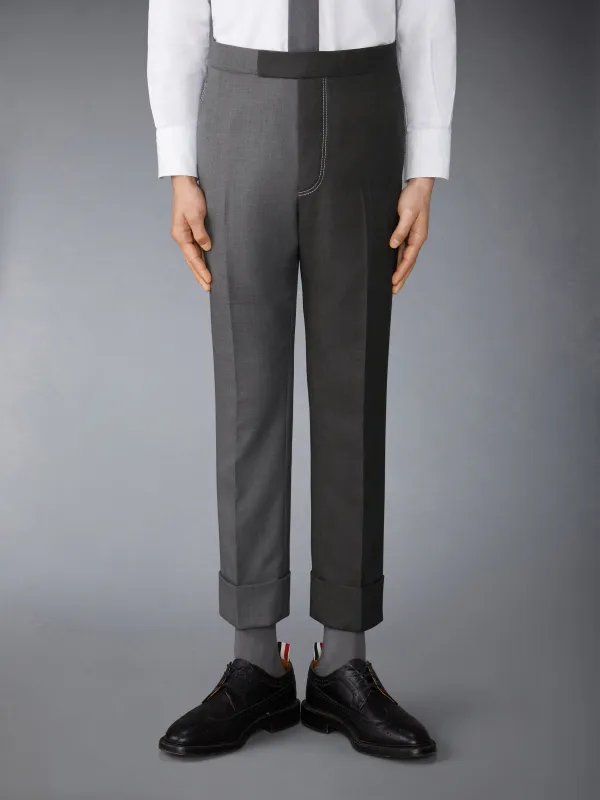 FUNMIX CONTRAST TOPSTITCH BACKSTRAP TROUSER made by Thom Browne