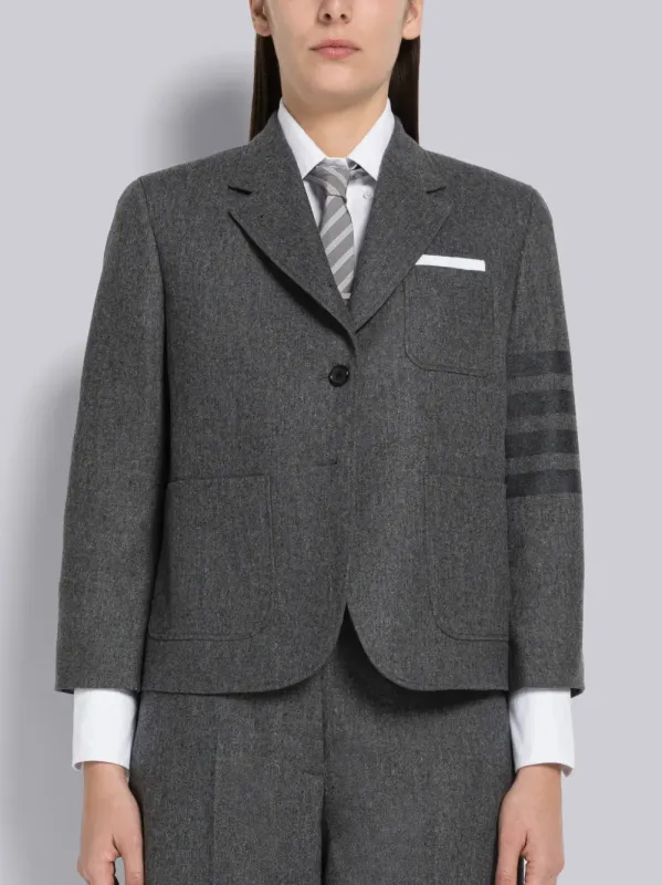 FLANNEL TONAL 4-BAR CROPPED SPORTCOAT made by Thom Browne