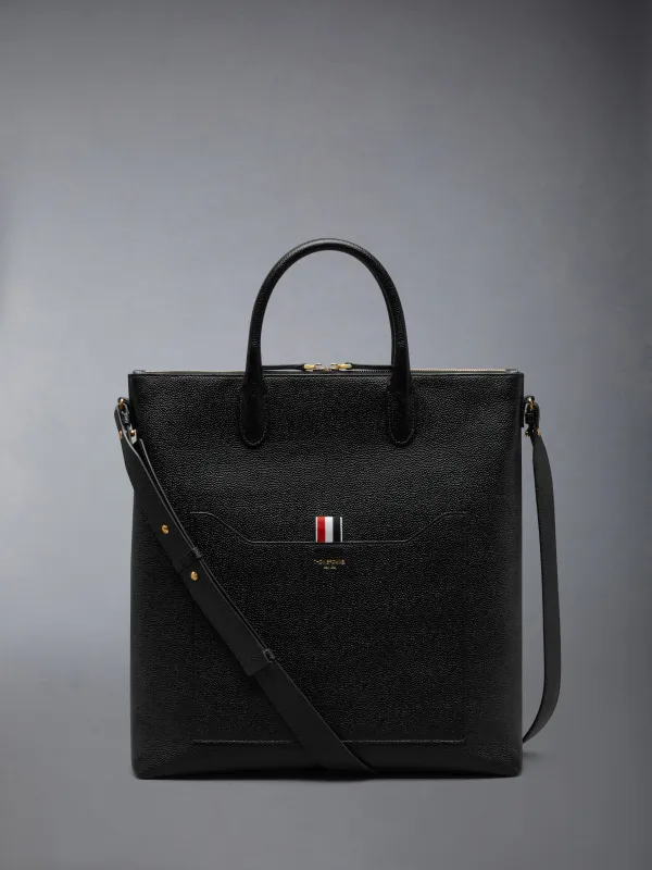 VERTICAL TOOL TOTE IN PEBBLE GRAIN LEATHER made by Thom Browne