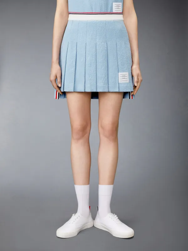 COTTON TWEED PLEATED MINI SKIRT made by Thom Browne