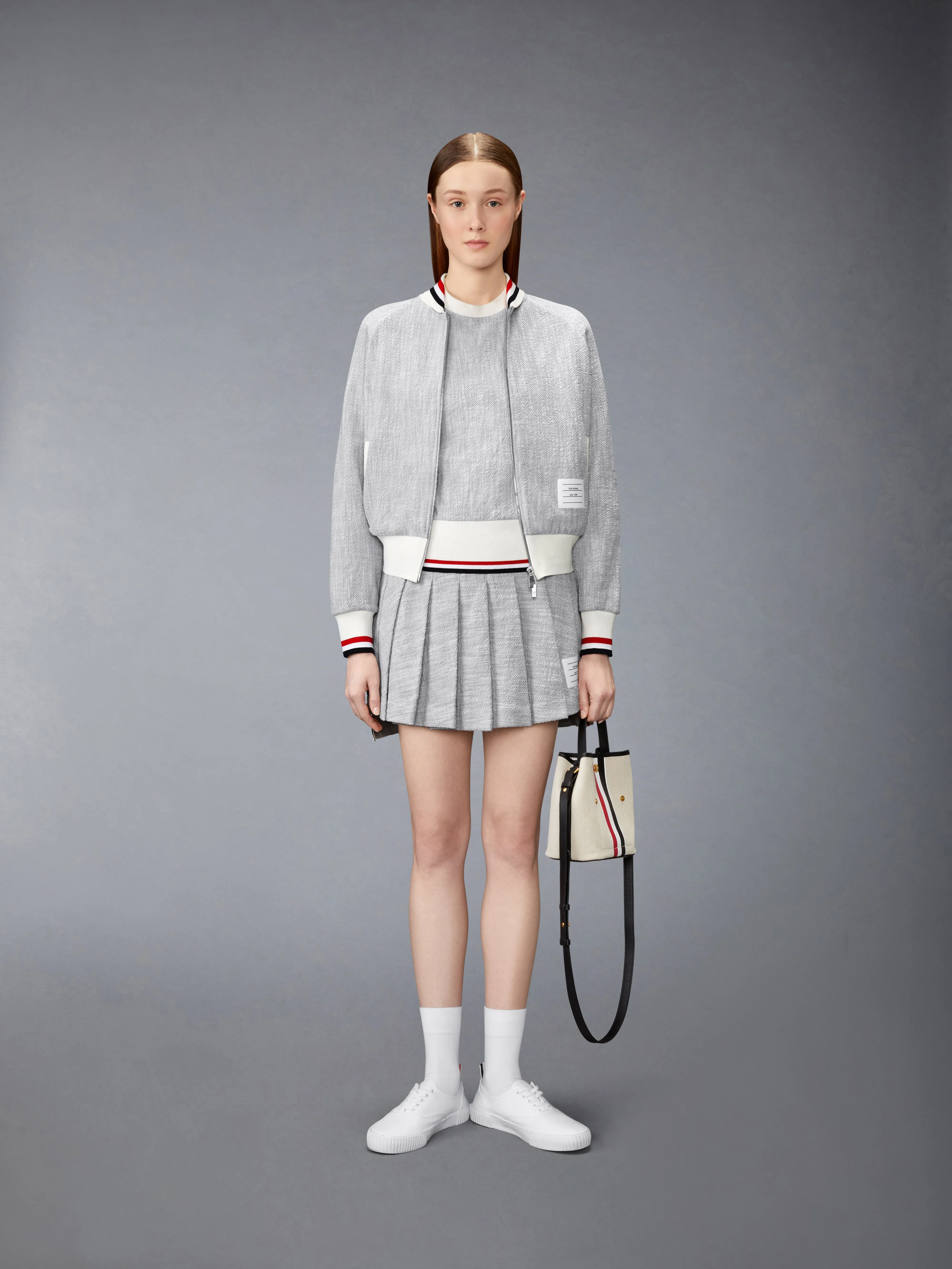 COTTON TWEED PLEATED MINI SKIRT sold by Thom Browne product image thumbnail 4