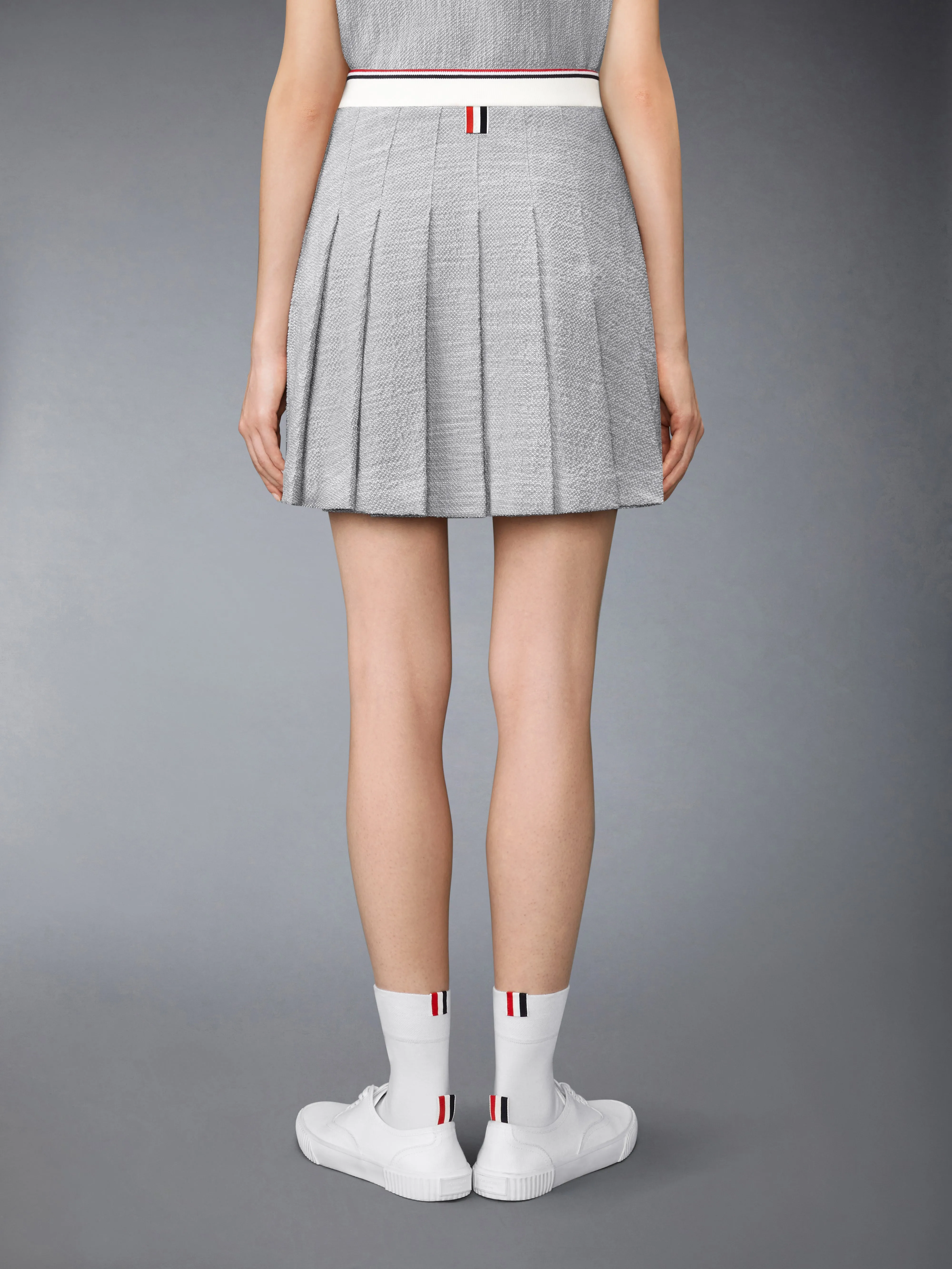 COTTON TWEED PLEATED MINI SKIRT sold by Thom Browne product image thumbnail 3