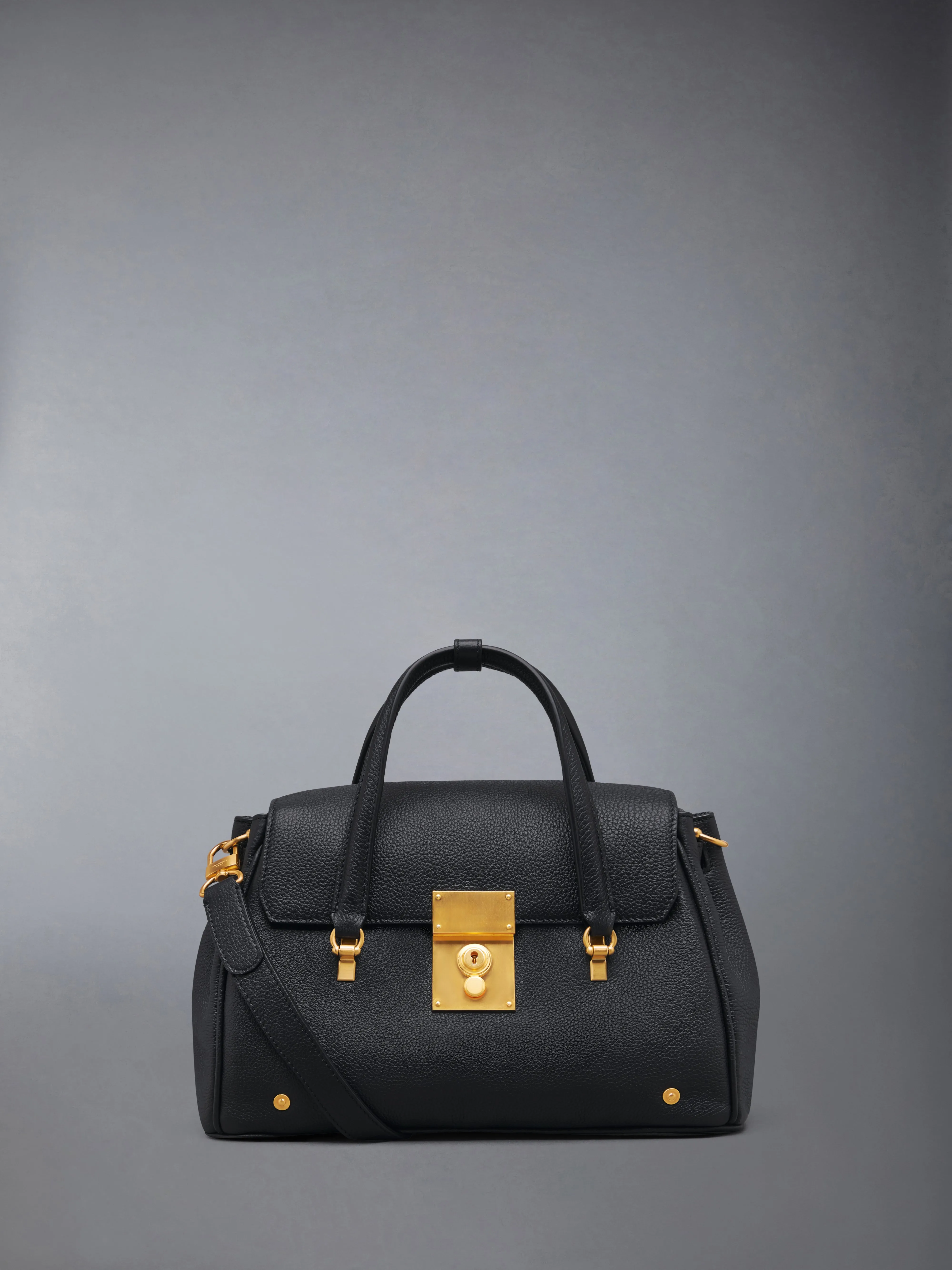 SMALL BOLTON BAG IN SOFT PEBBLE GRAIN LEATHER sold by Thom Browne