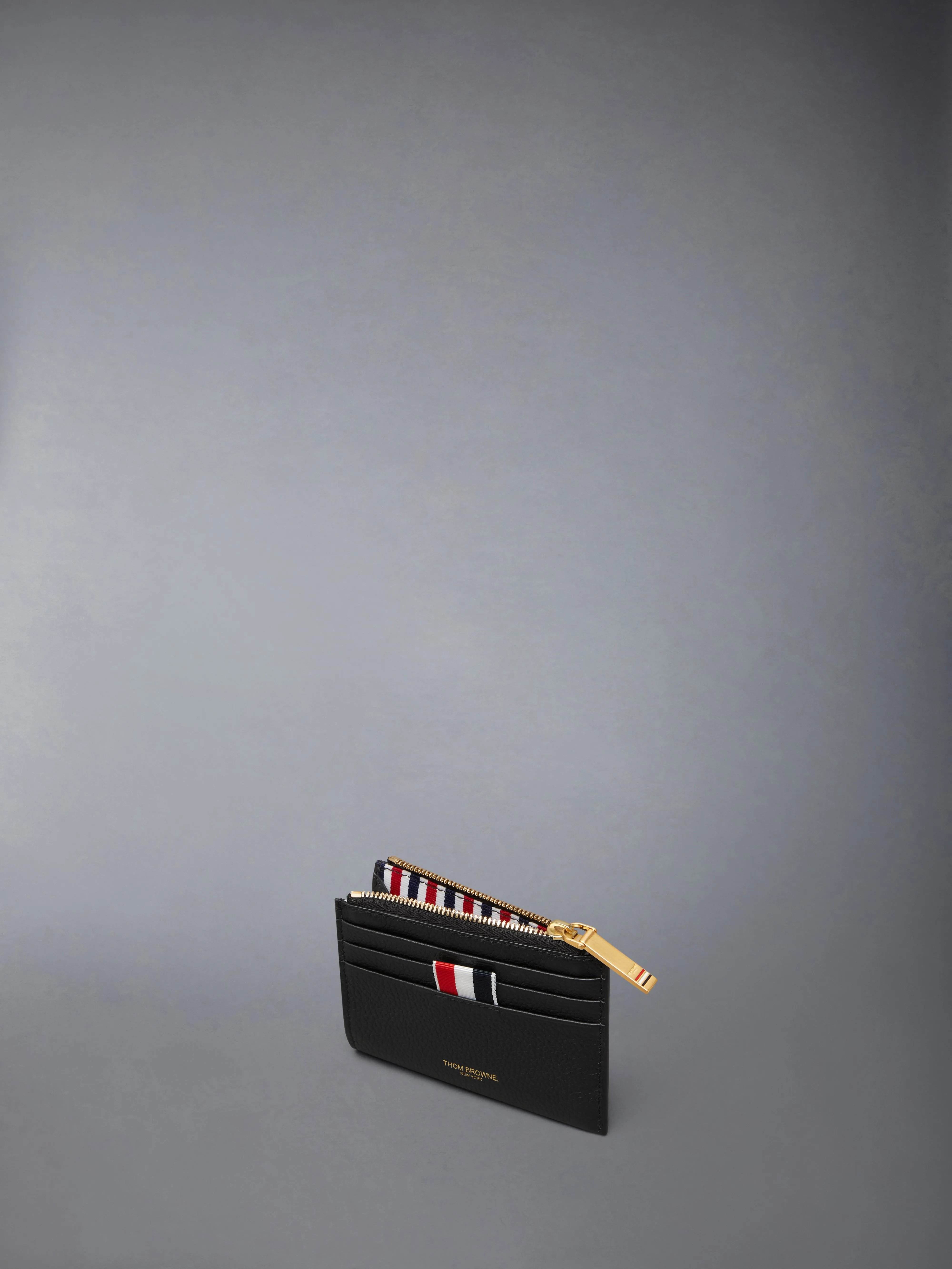 SOFT PEBBLE GRAIN ZIP TOP CARD HOLDER sold by Thom Browne product image thumbnail 3
