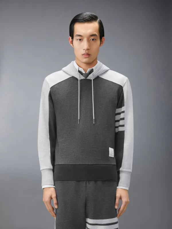 LOOPBACK 4-BAR COLORBLOCK HOODIE made by Thom Browne