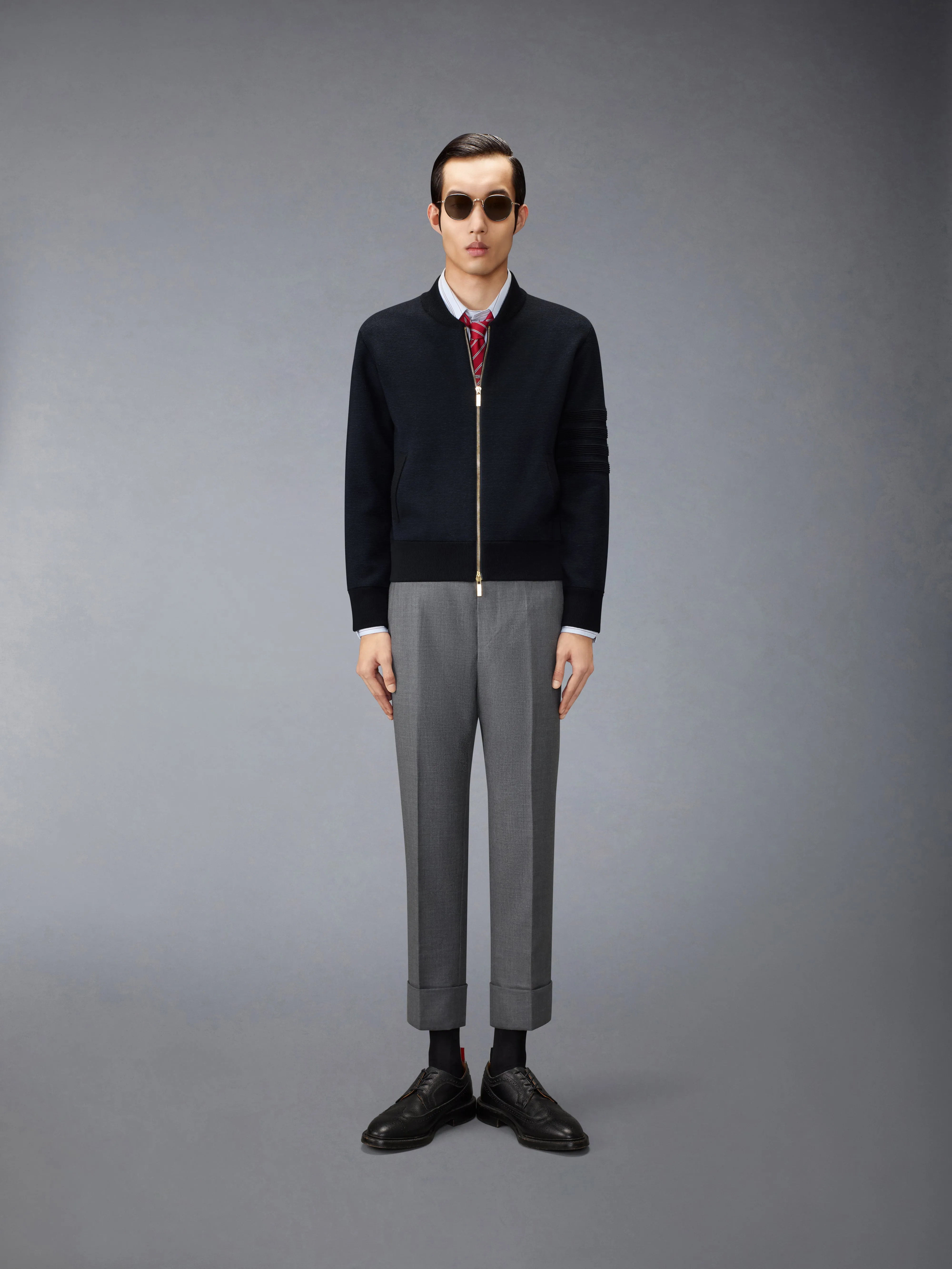 OTTOMAN MILANO STITCH 4-BAR BOMBER JACKET sold by Thom Browne product image thumbnail 3