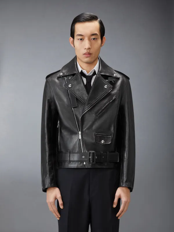 LEATHER MOTO JACKET made by Thom Browne