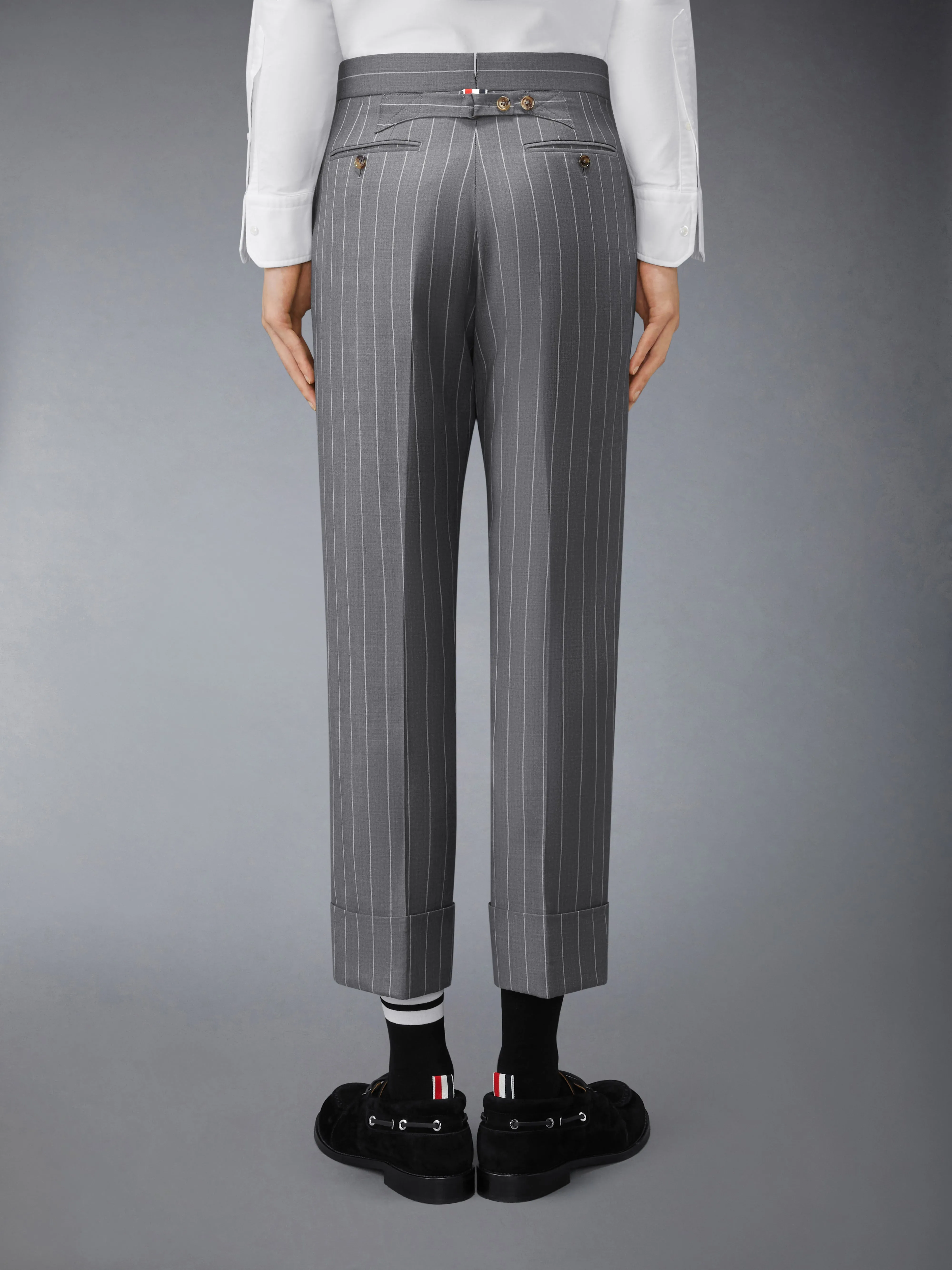 CHALK STRIPE TROUSER sold by Thom Browne product image thumbnail 2