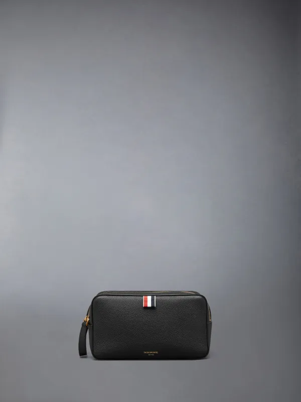 WASH BAG IN SOFT PEBBLE GRAIN LEATHER made by Thom Browne