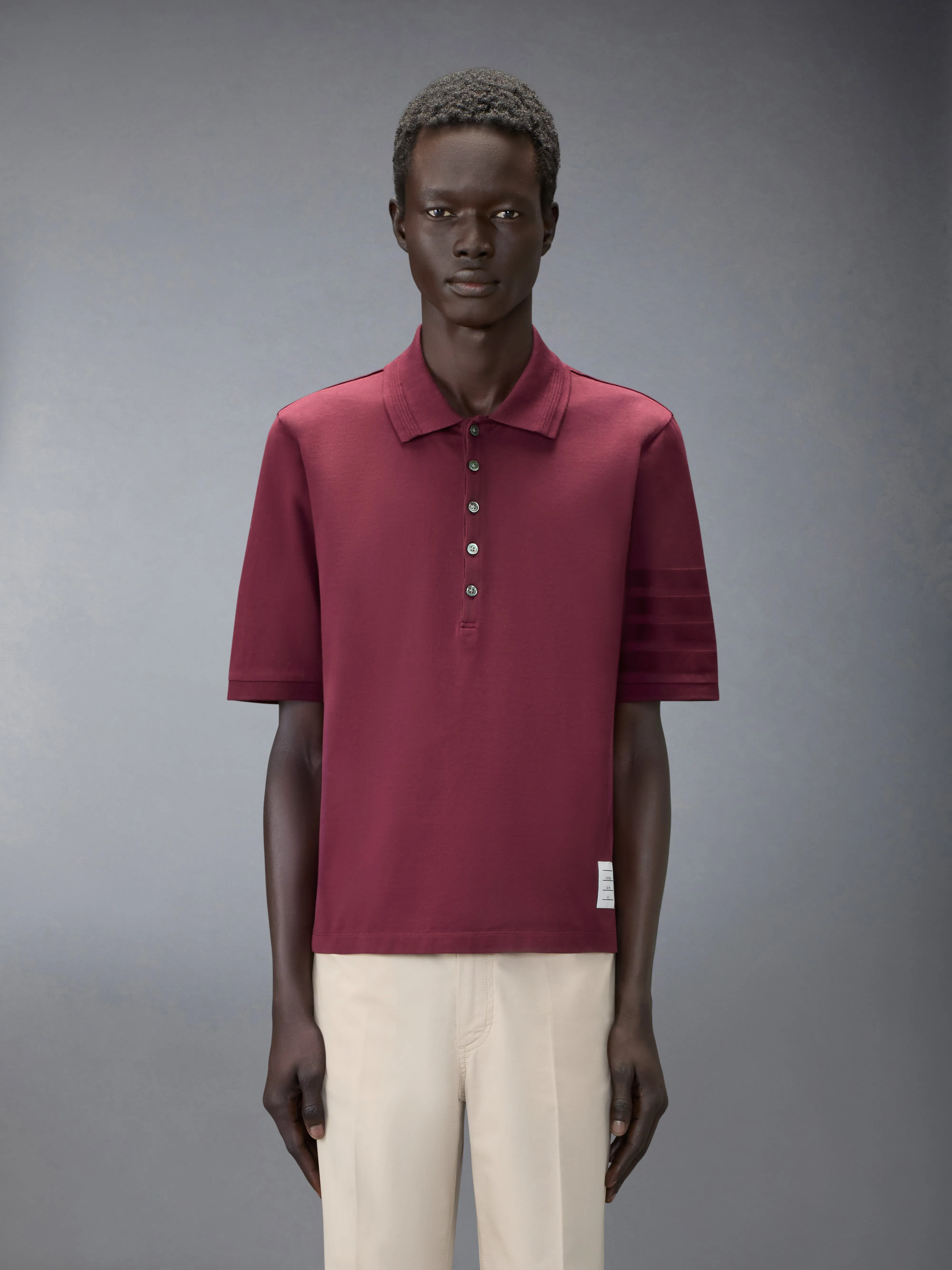 JERSEY OTTOMAN 4-BAR POLO sold by Thom Browne