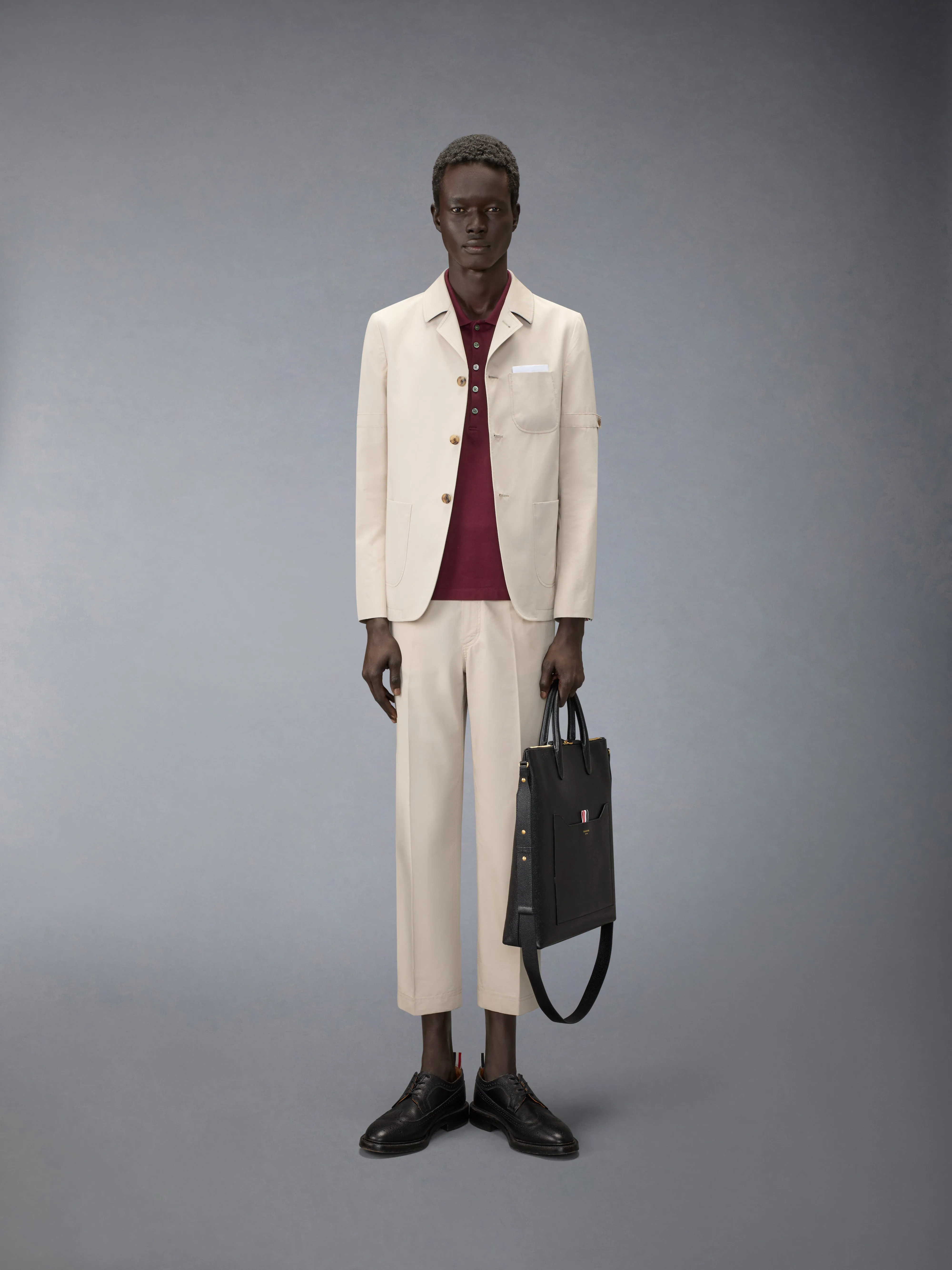 JERSEY OTTOMAN 4-BAR POLO sold by Thom Browne product image thumbnail 3