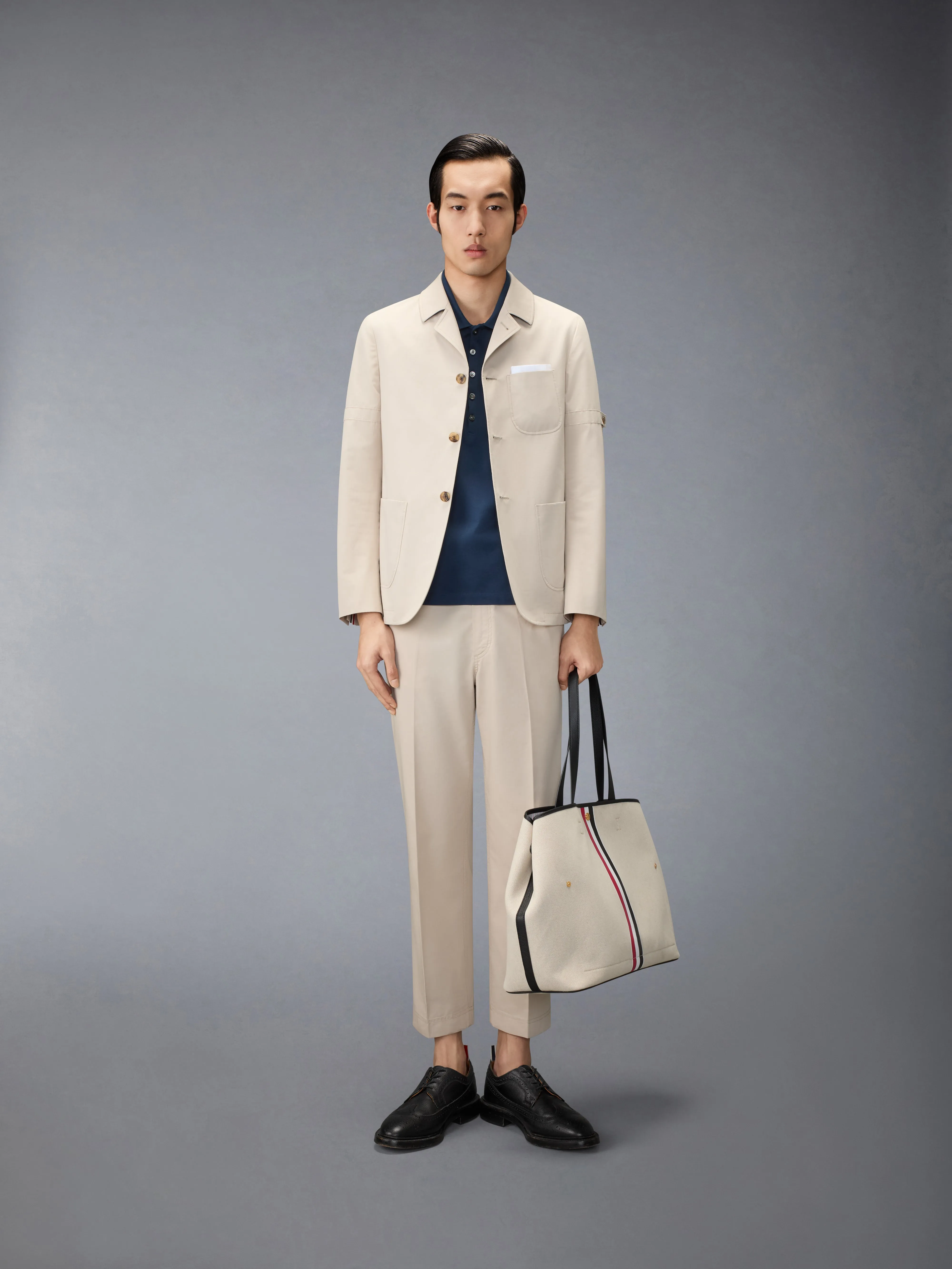 JERSEY OTTOMAN 4-BAR POLO sold by Thom Browne product image thumbnail 3