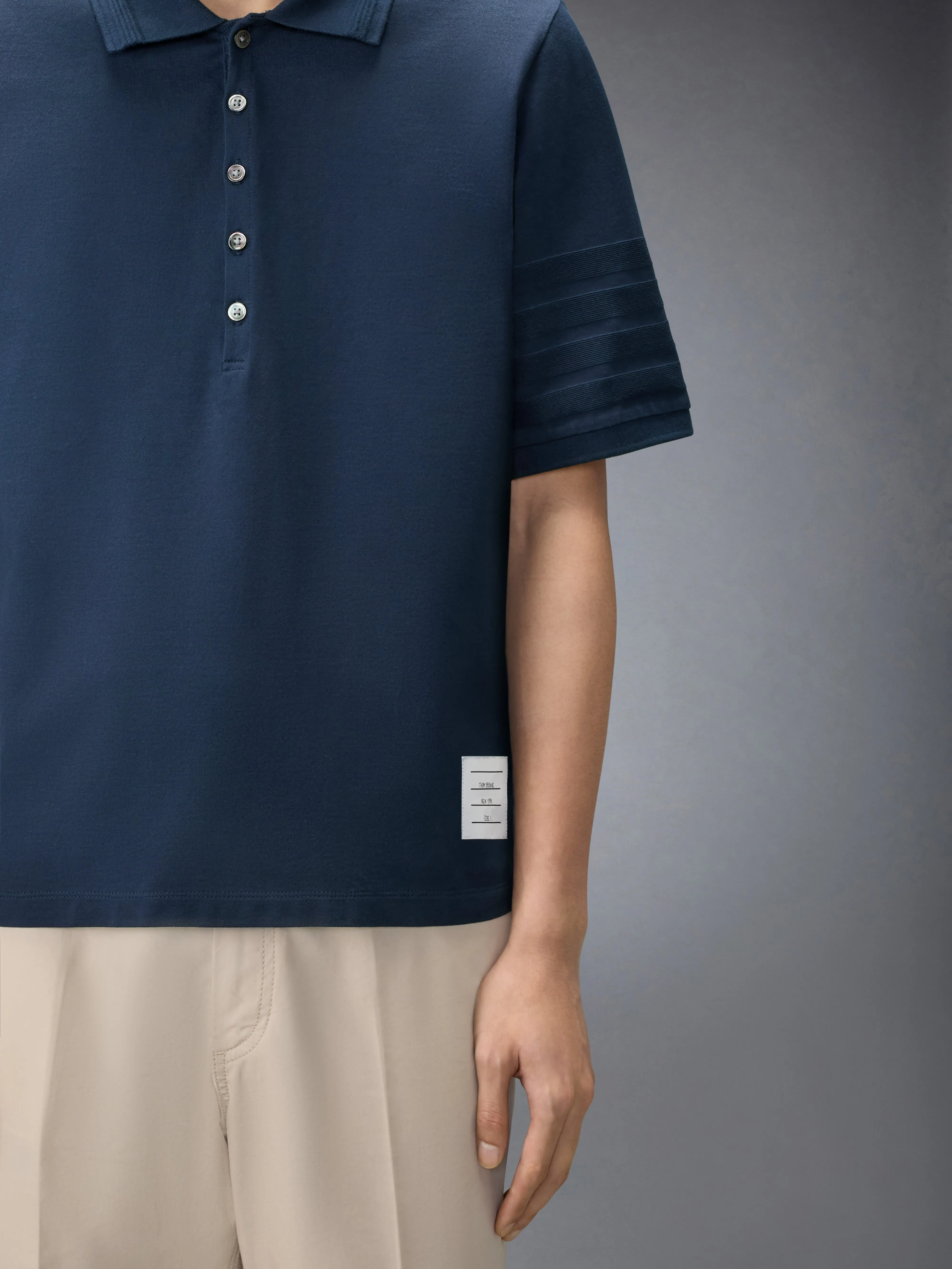 JERSEY OTTOMAN 4-BAR POLO sold by Thom Browne product image thumbnail 5