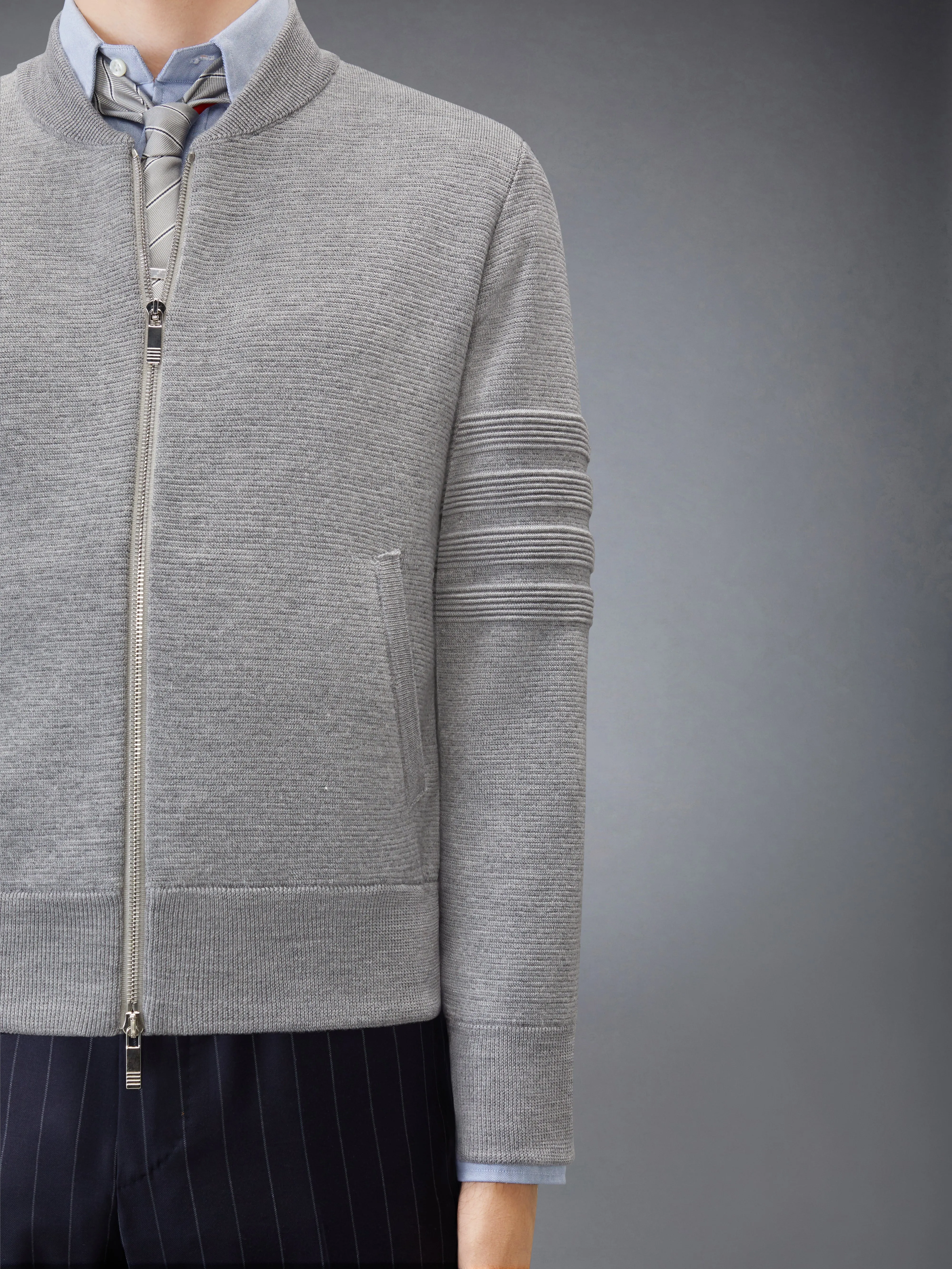 OTTOMAN MILANO STITCH 4-BAR BOMBER JACKET sold by Thom Browne product image thumbnail 5