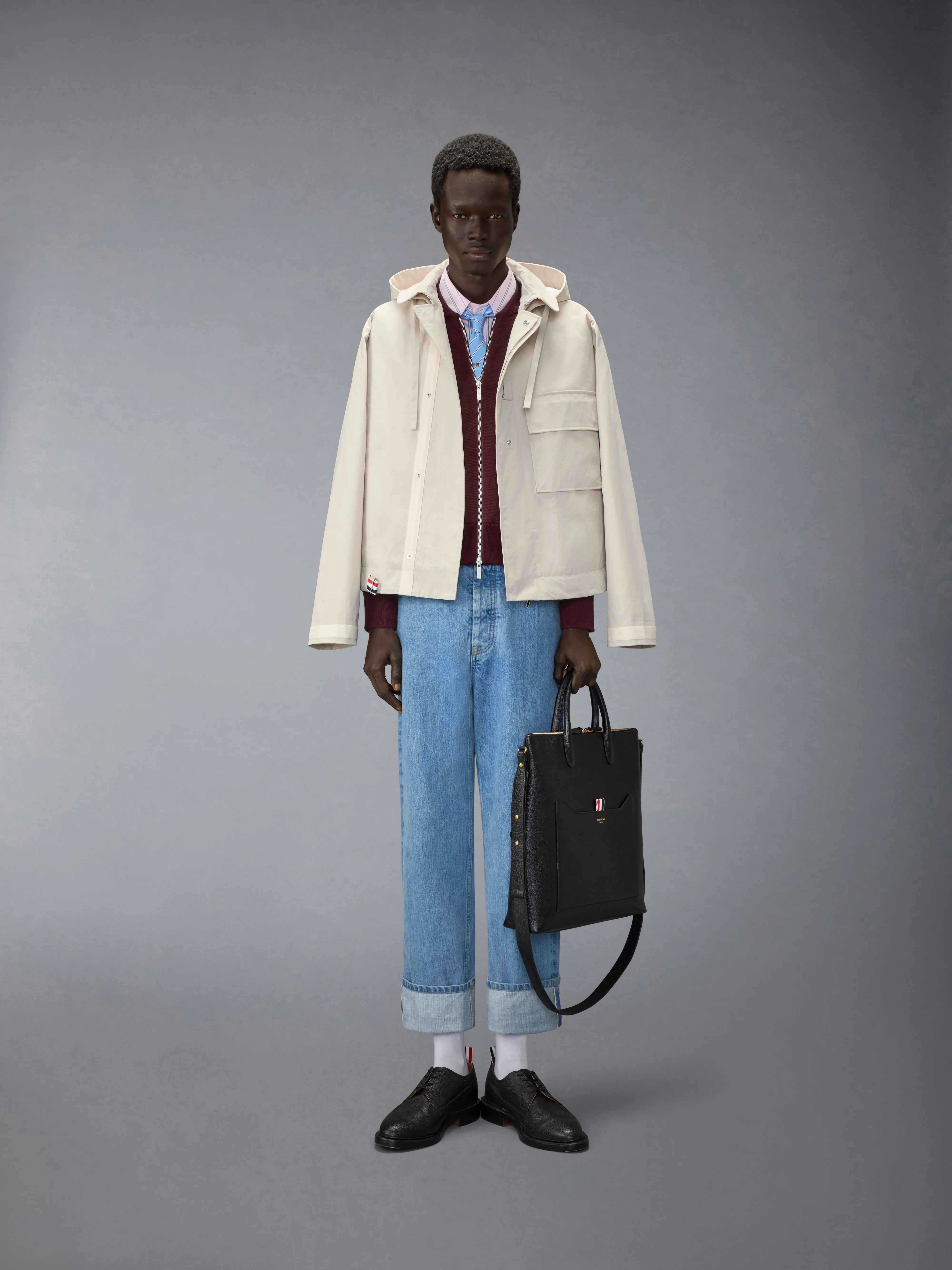 OTTOMAN MILANO STITCH 4-BAR BOMBER JACKET sold by Thom Browne product image thumbnail 3