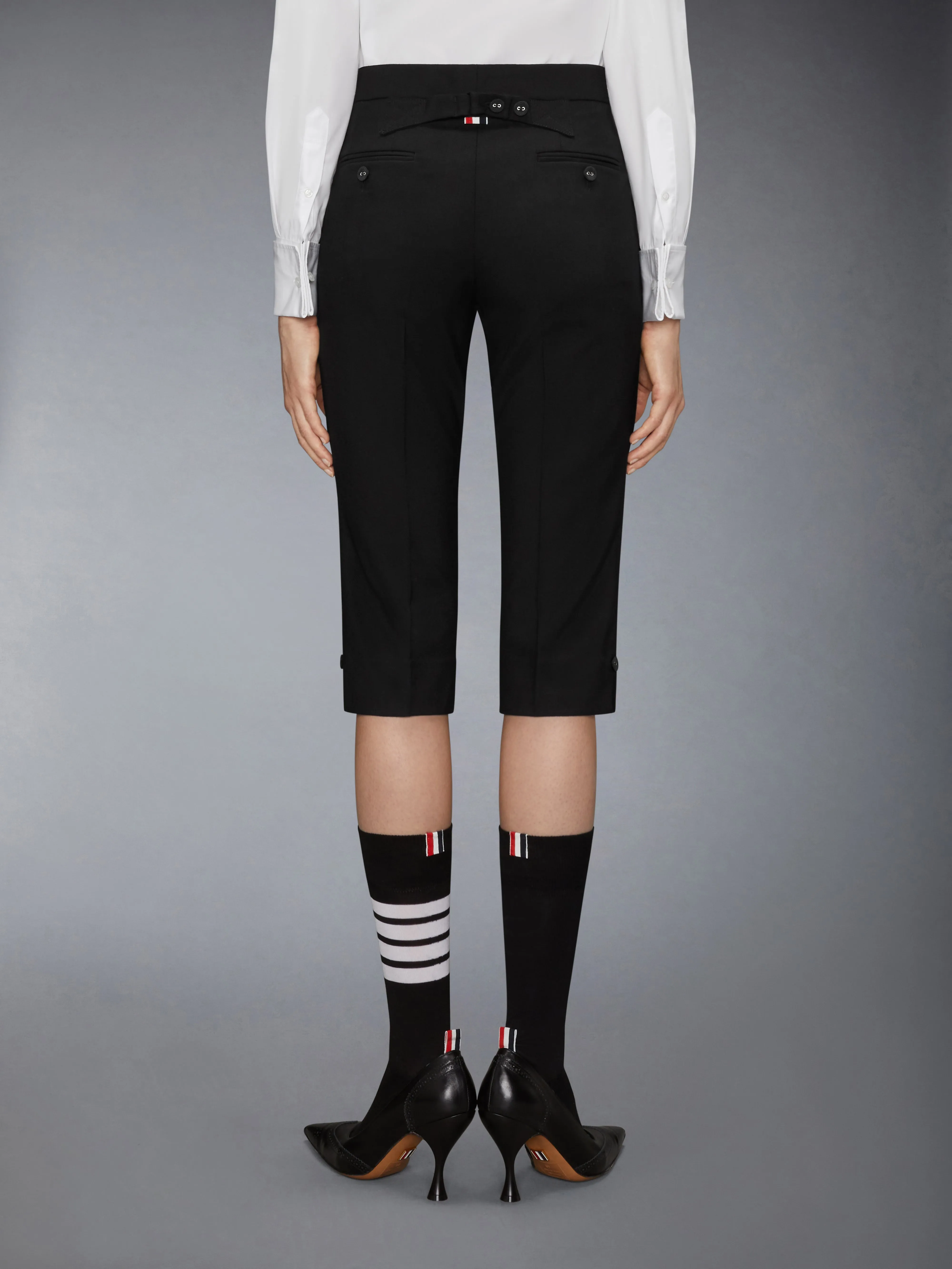 HOPSACK SUITING LOWRISE CROPPED TROUSER sold by Thom Browne product image thumbnail 3
