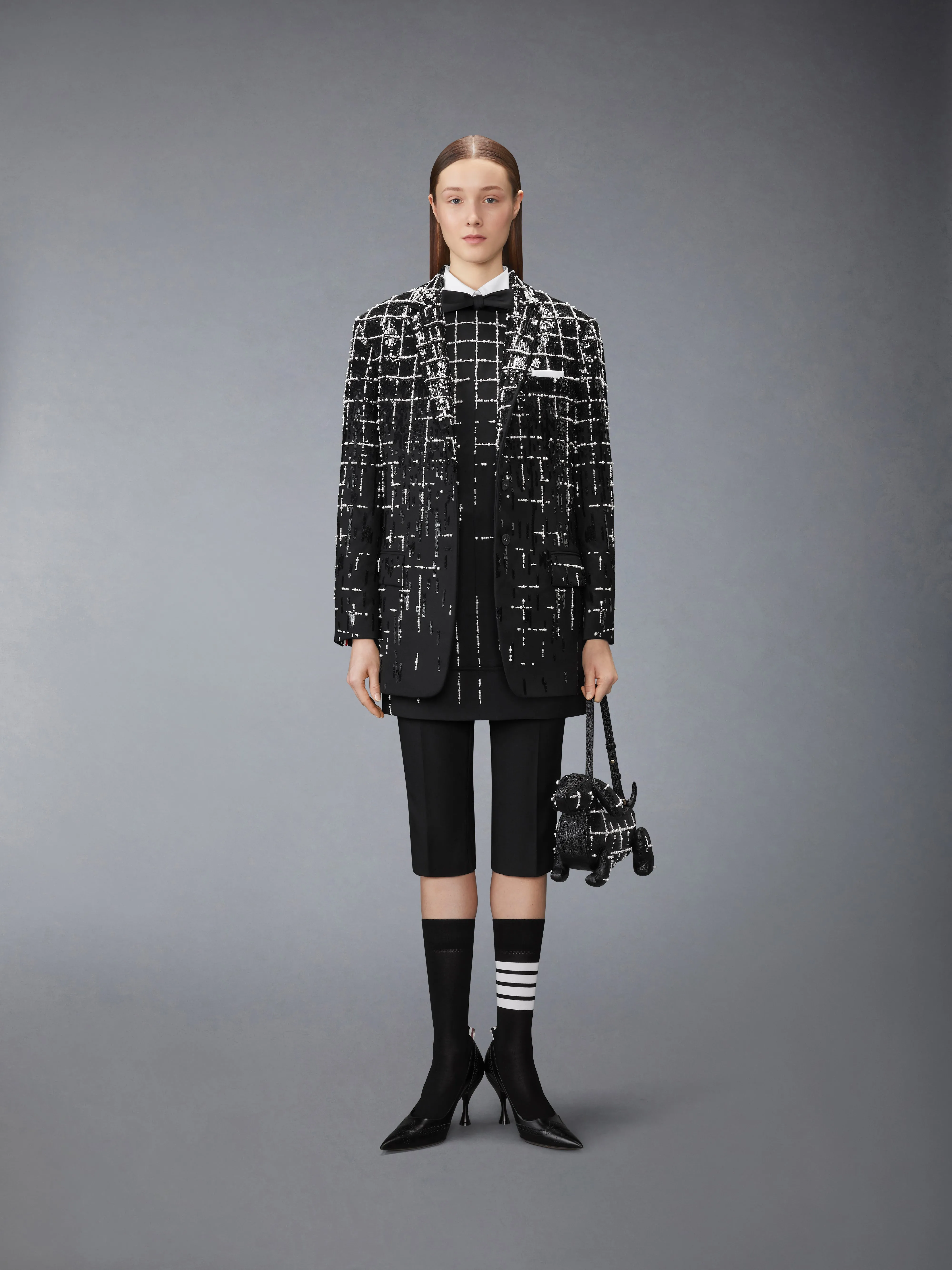 HOPSACK SUITING LOWRISE CROPPED TROUSER sold by Thom Browne product image thumbnail 4