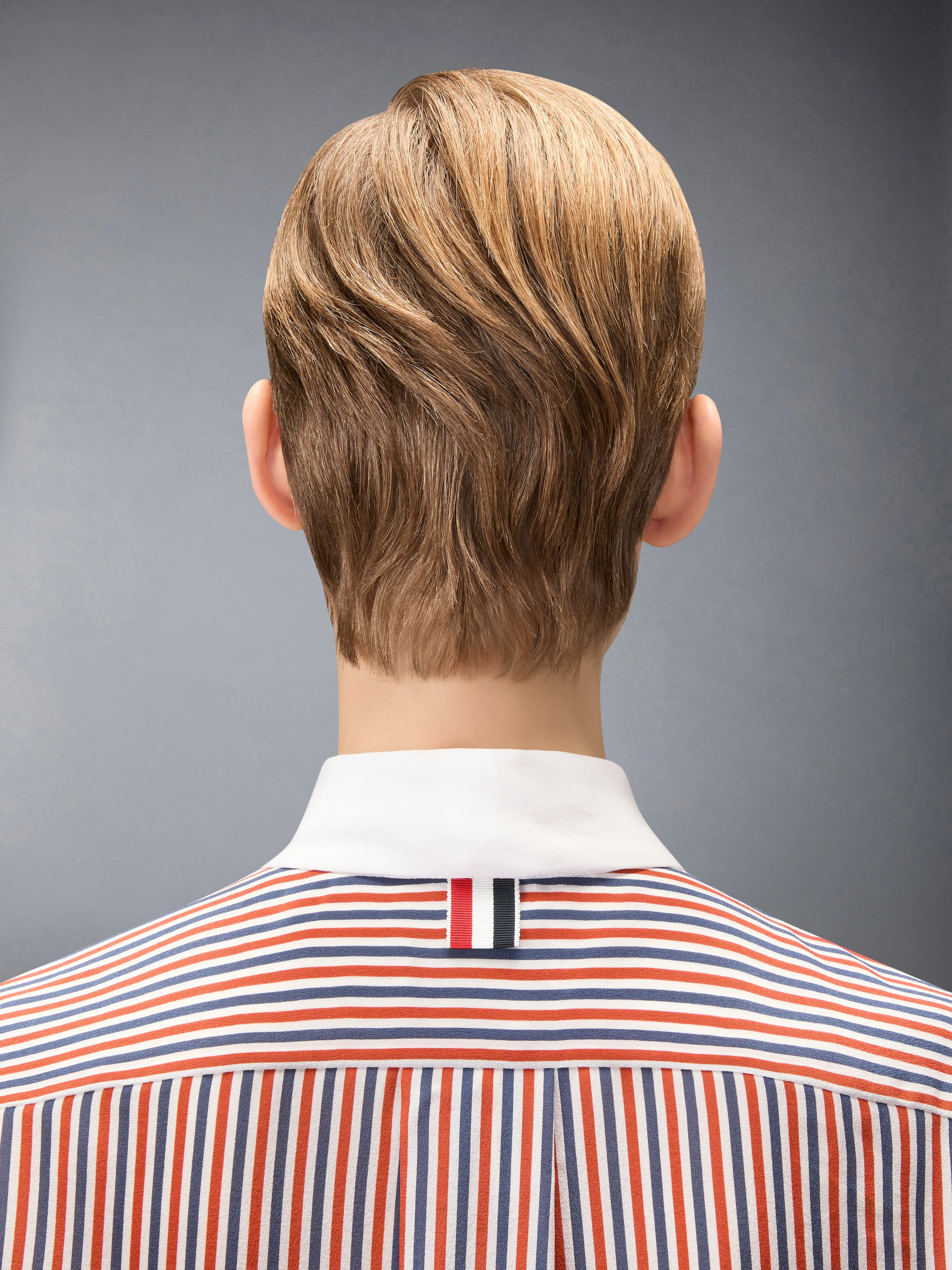 SILK STRIPED SHIRT WITH DETACHABLE COLLAR sold by Thom Browne product image thumbnail 5