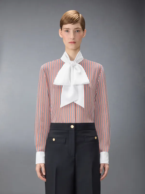 SILK STRIPED SHIRT WITH DETACHABLE COLLAR made by Thom Browne