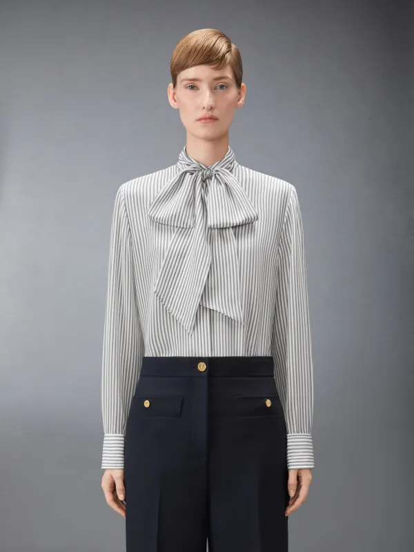 SILK STRIPED SHIRT WITH DETACHABLE COLLAR made by Thom Browne