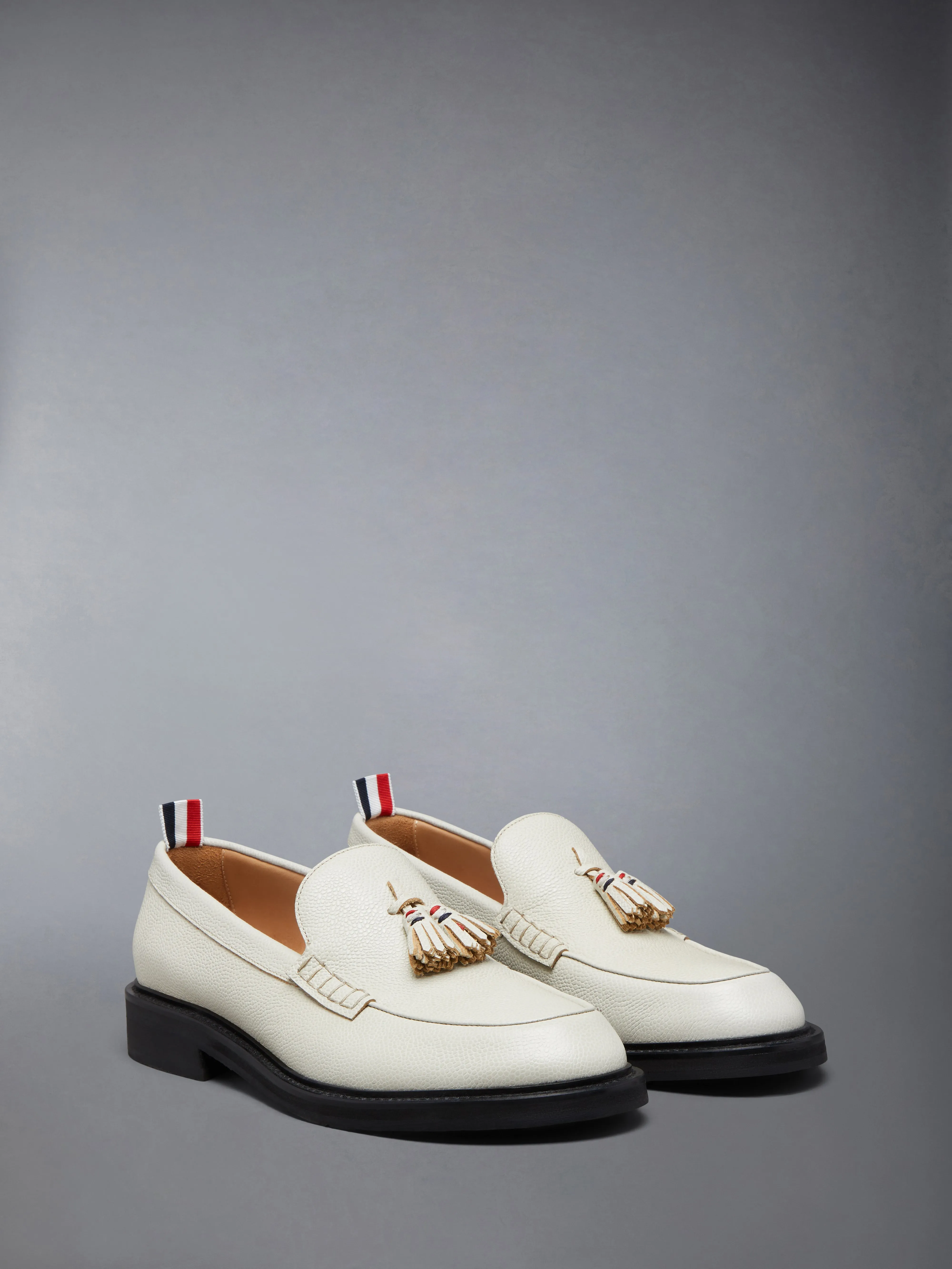 PEBBLE GRAIN LEATHER RWB TASSEL LOAFERS sold by Thom Browne product image thumbnail 3