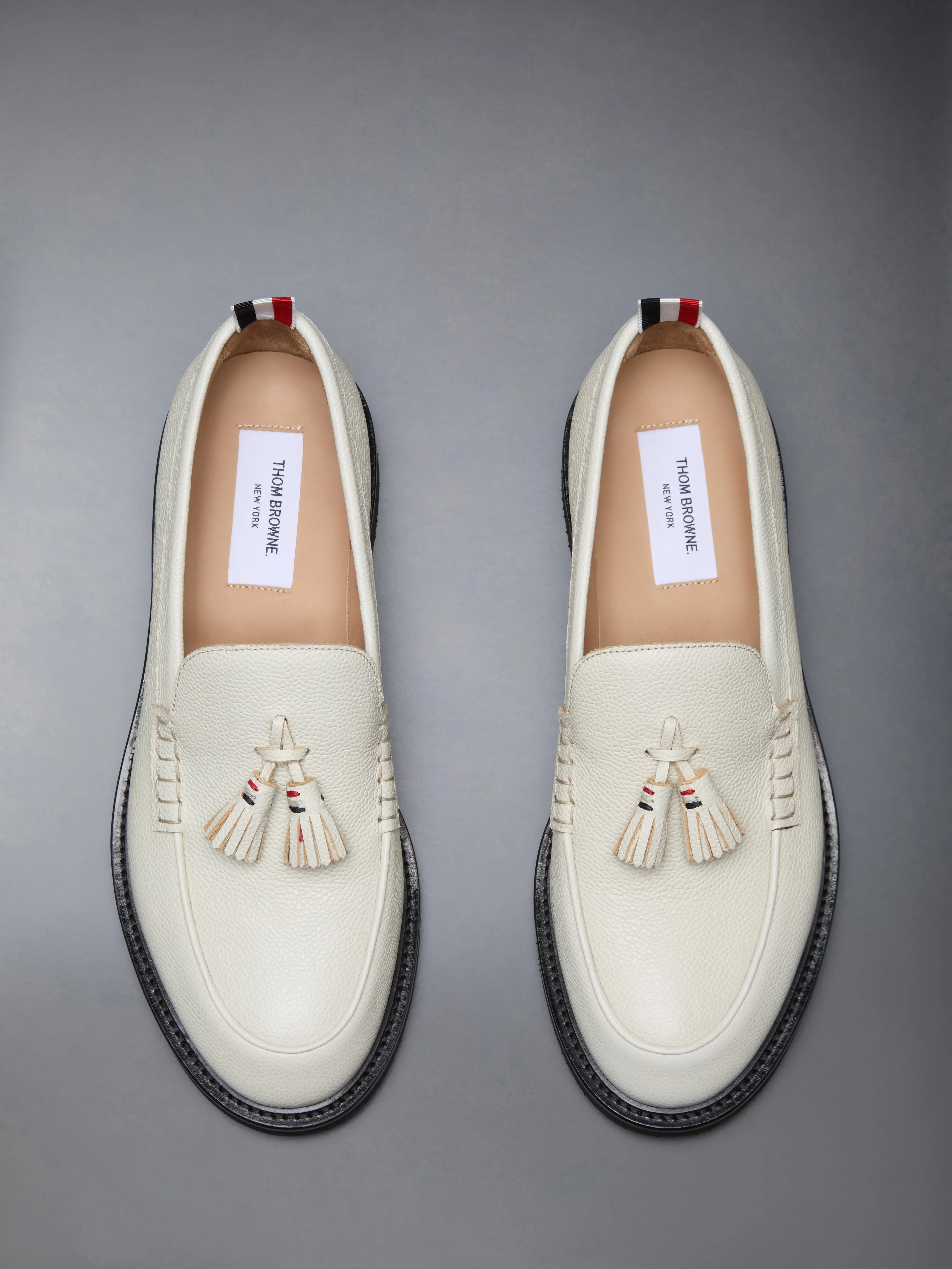 PEBBLE GRAIN LEATHER RWB TASSEL LOAFERS sold by Thom Browne product image thumbnail 5