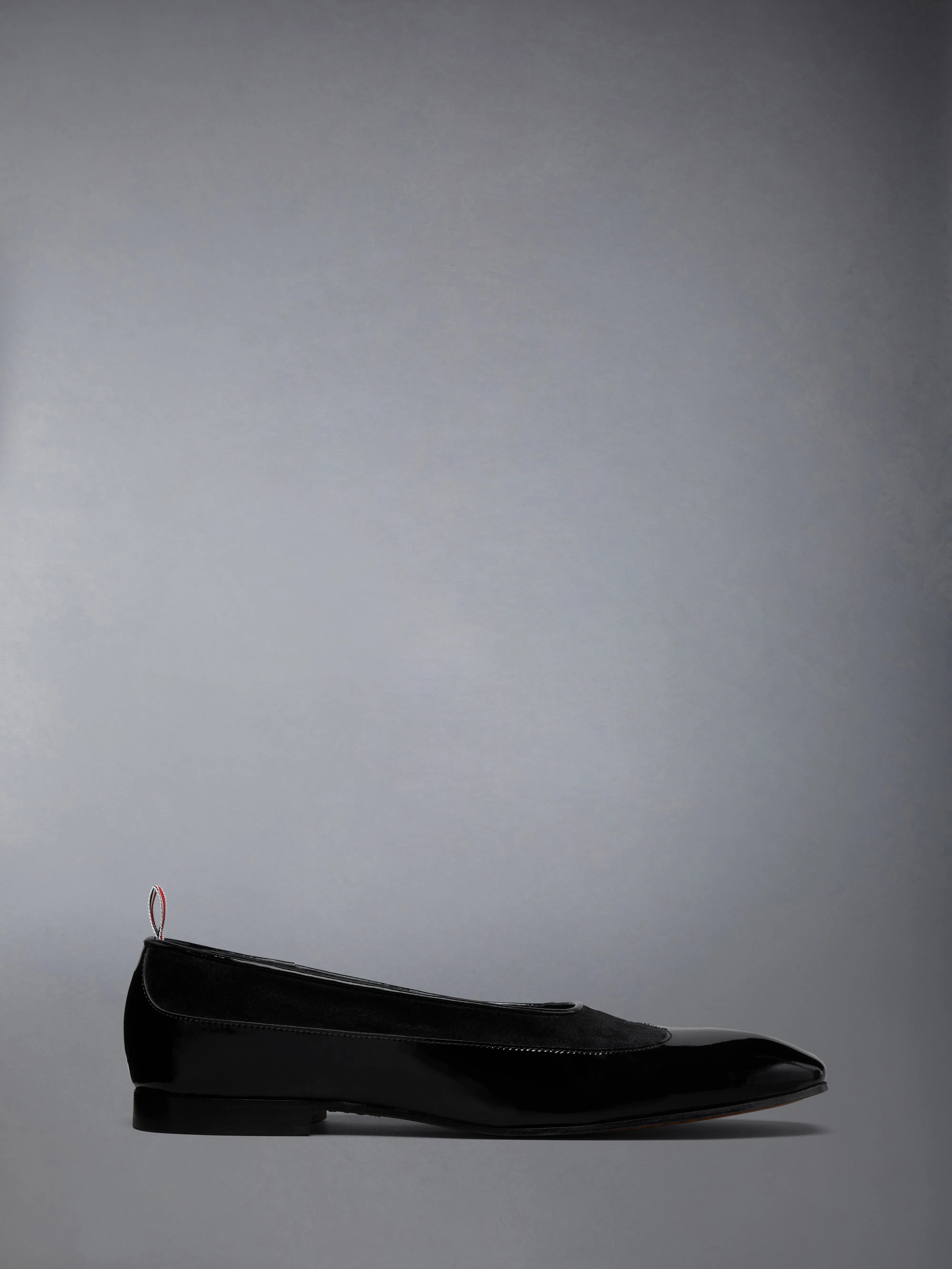 SOFT PATENT LEATHER AND SUEDE OPERA BALLERINAS sold by Thom Browne