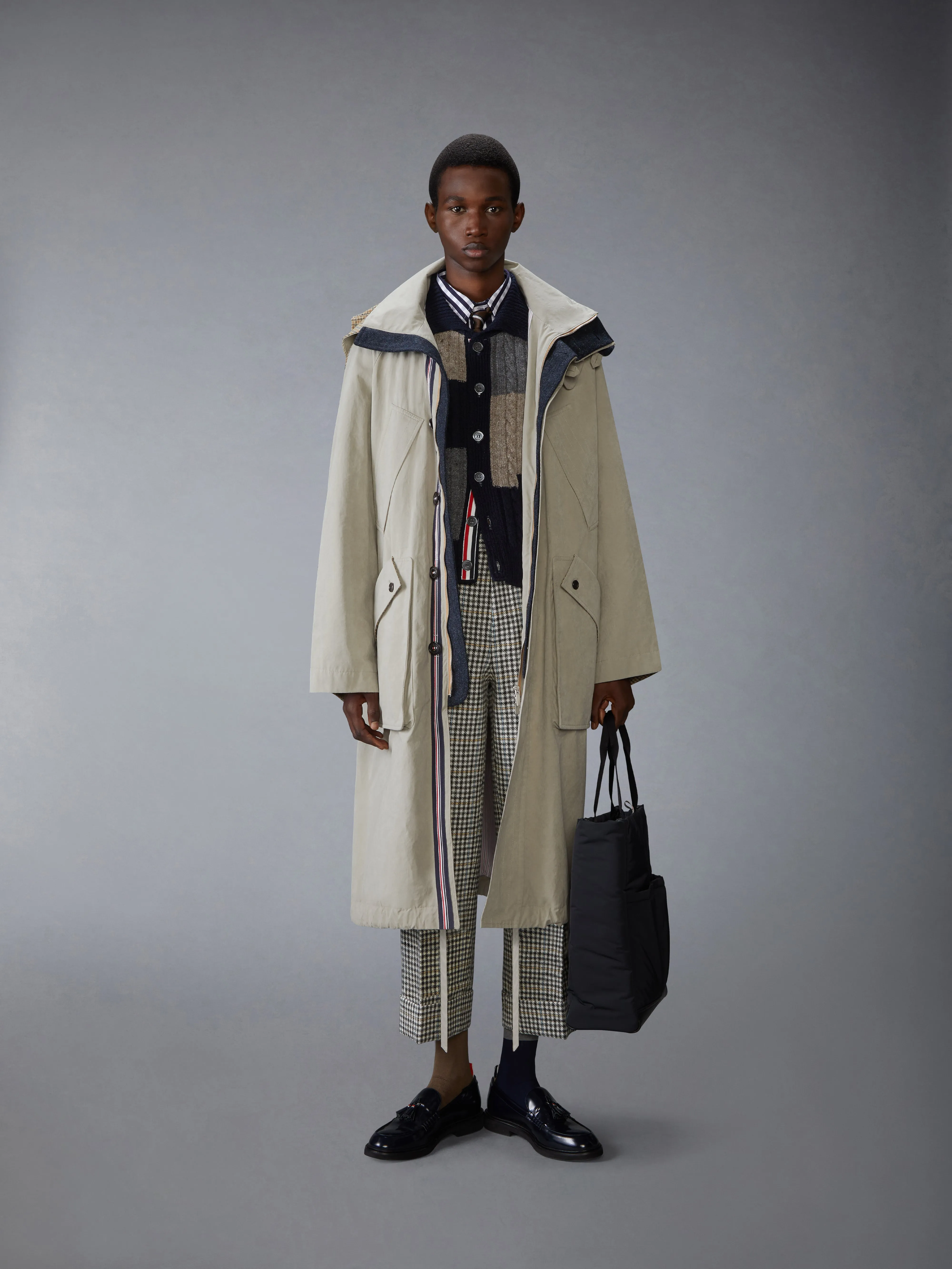 POPLIN GINGHAM CHECK SHIRT WITH ARMBANDS sold by Thom Browne product image thumbnail 4