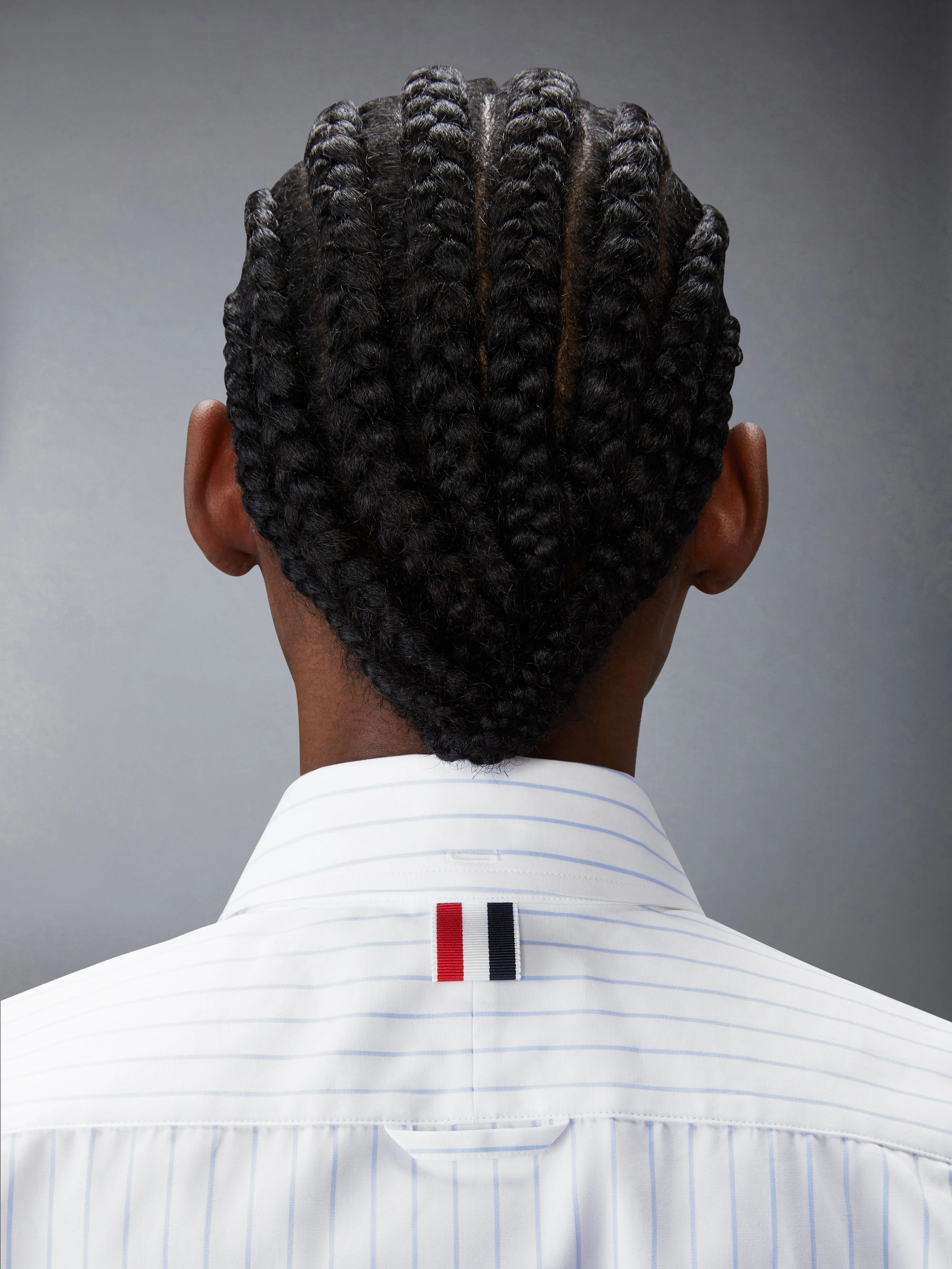 POPLIN PINSTRIPE CROPPED SHORT SLEEVE SHIRT sold by Thom Browne product image thumbnail 5