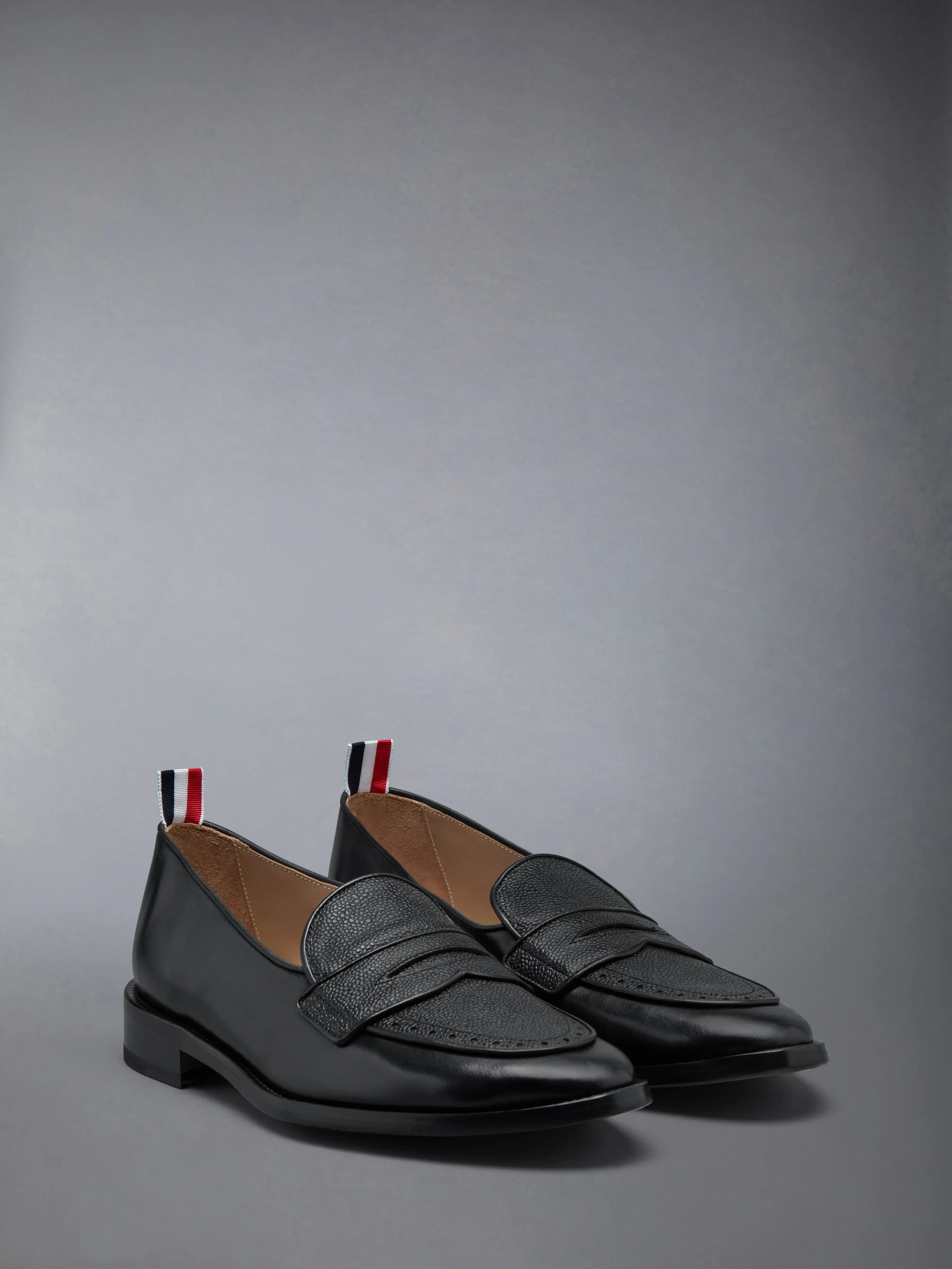 VITELLO LEATHER VARSITY PENNY LOAFERS WITH LEATHER SOLES sold by Thom Browne product image thumbnail 3