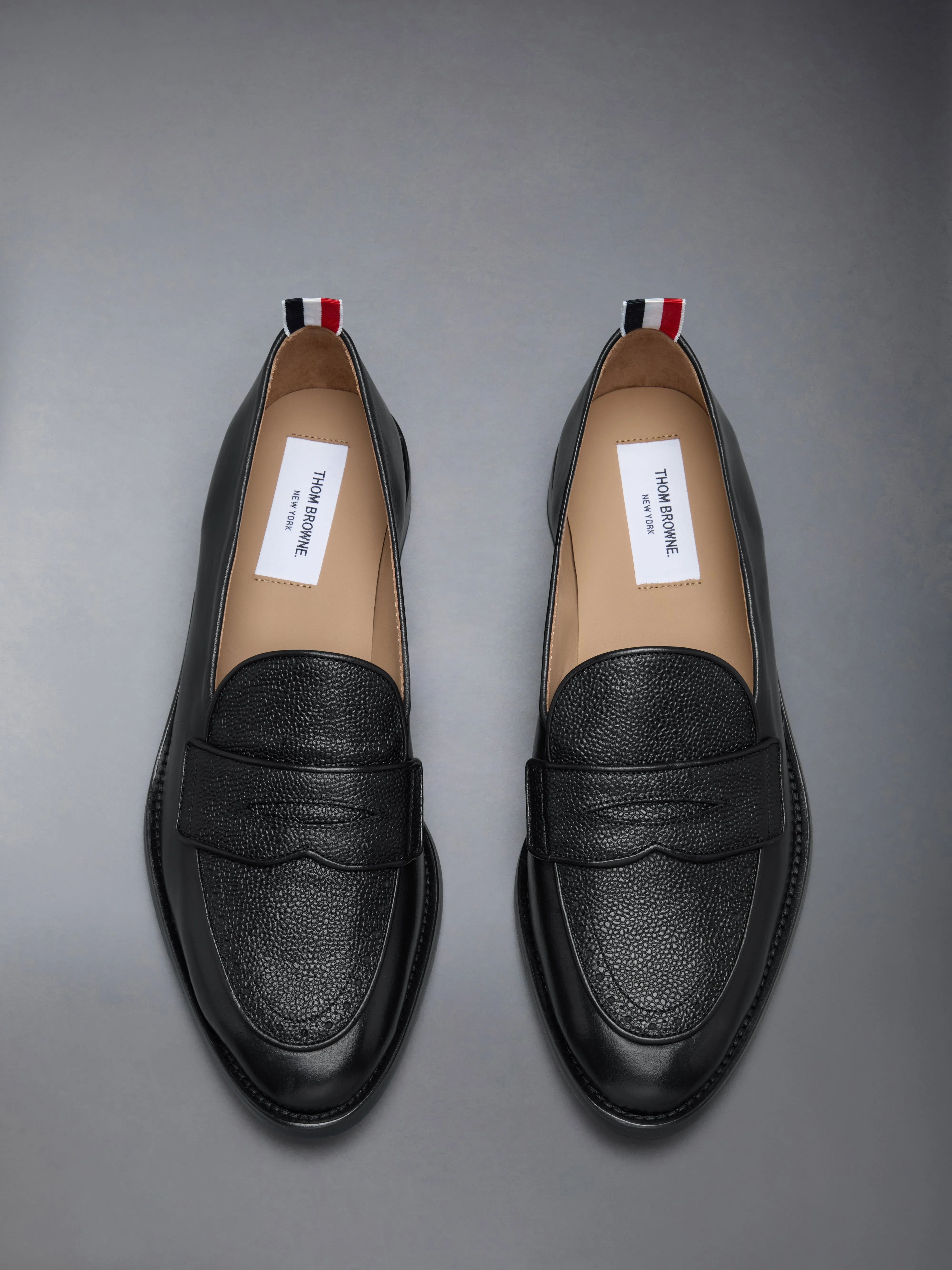 VITELLO LEATHER VARSITY PENNY LOAFERS WITH LEATHER SOLES sold by Thom Browne product image thumbnail 4