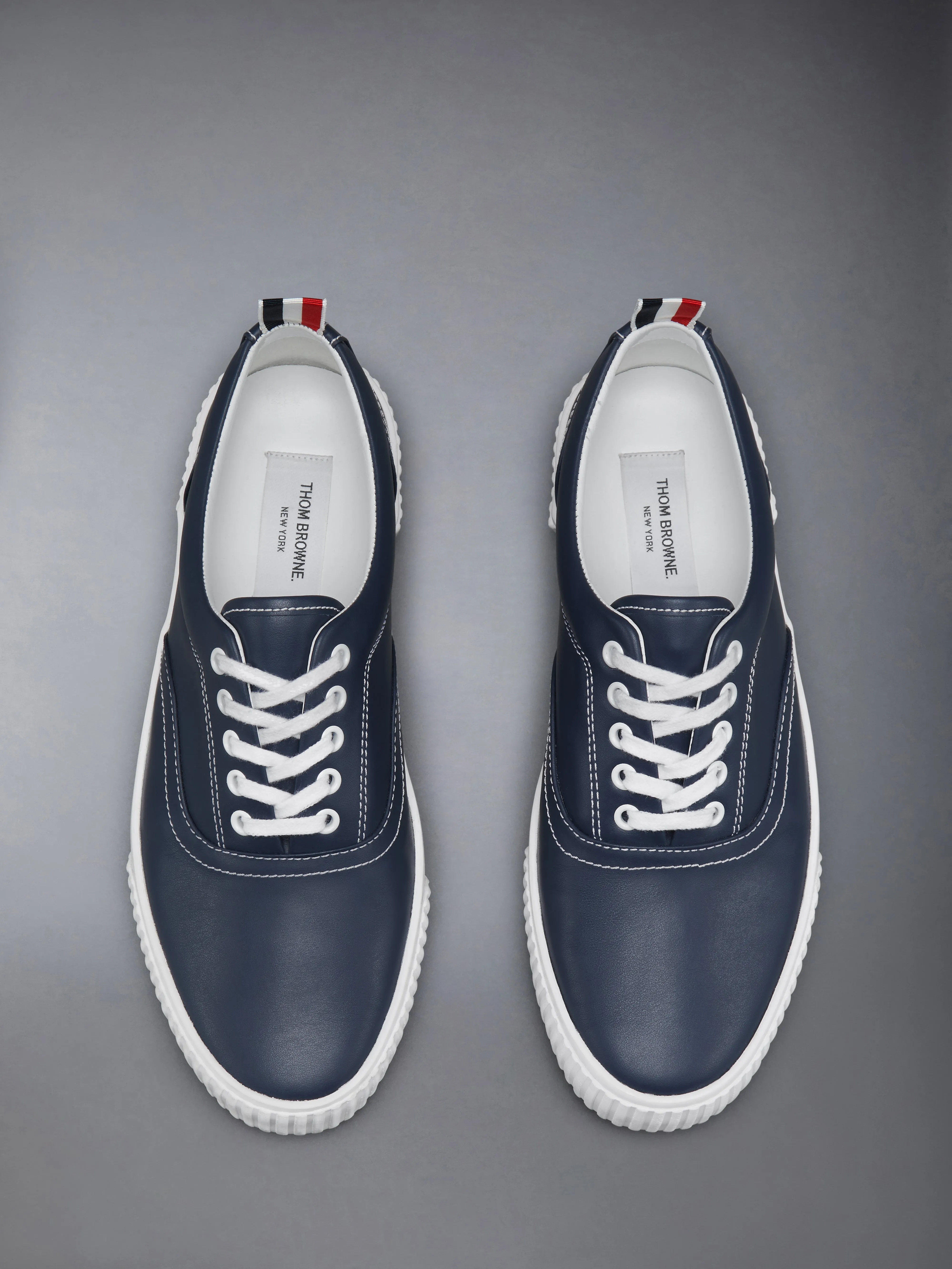 VITELLO LEATHER HERITAGE SNEAKERS WITH VULCANIZED SOLES sold by Thom Browne product image thumbnail 5