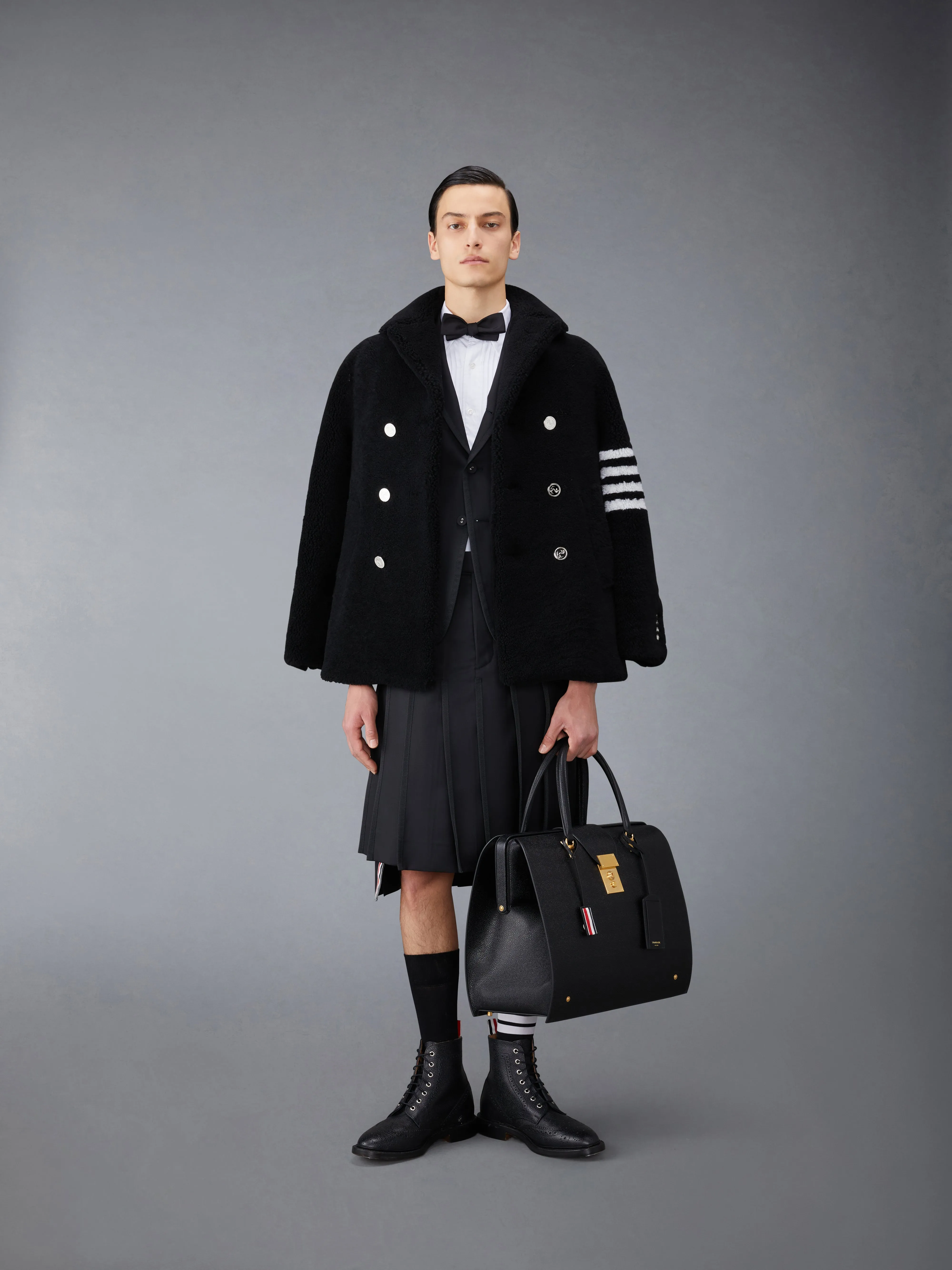 POPLIN TUXEDO SHIRT WITH FRENCH CUFFS sold by Thom Browne product image thumbnail 5