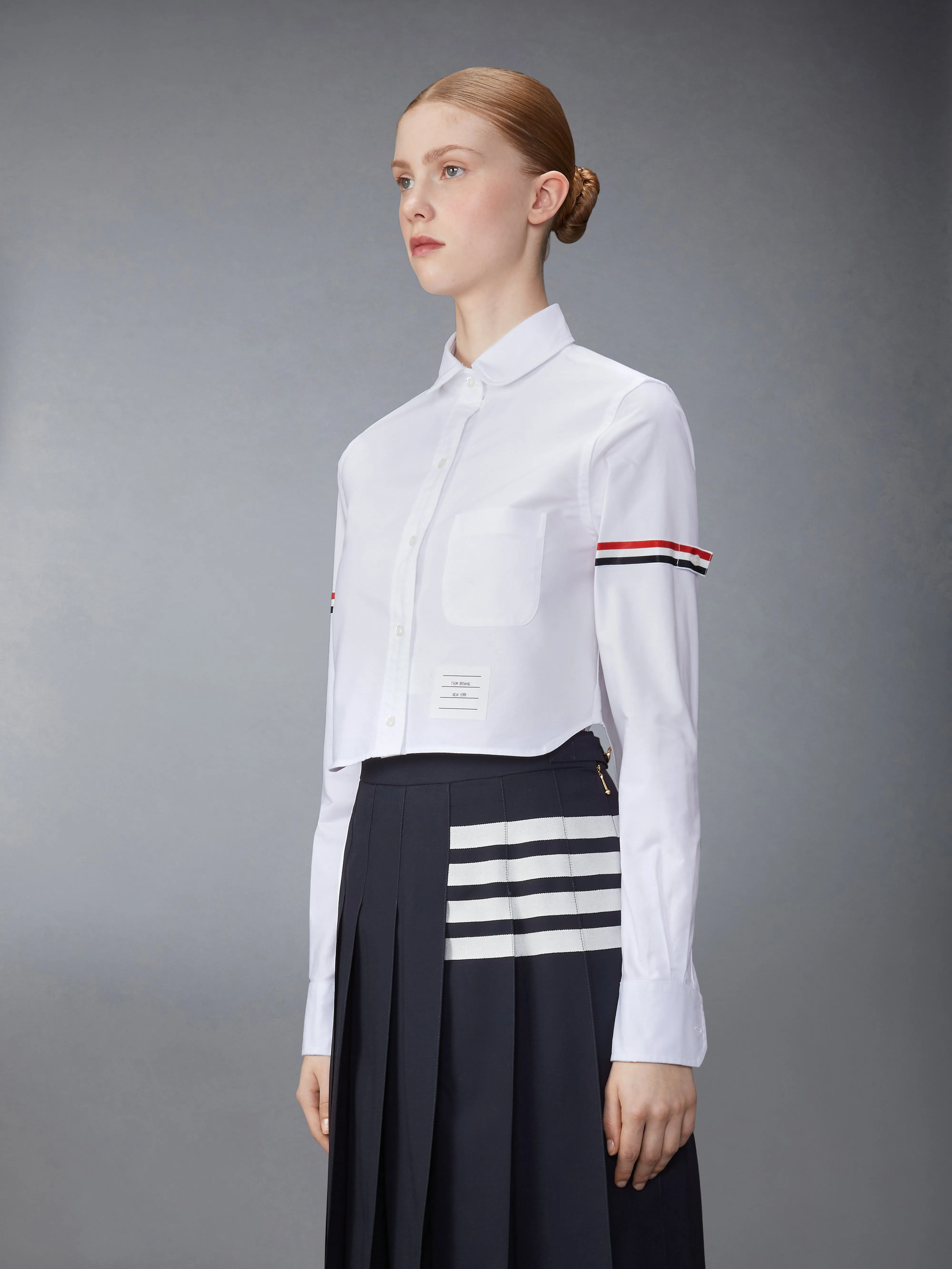 OXFORD CROPPED SHIRT WITH ARMBANDS sold by Thom Browne product image thumbnail 2